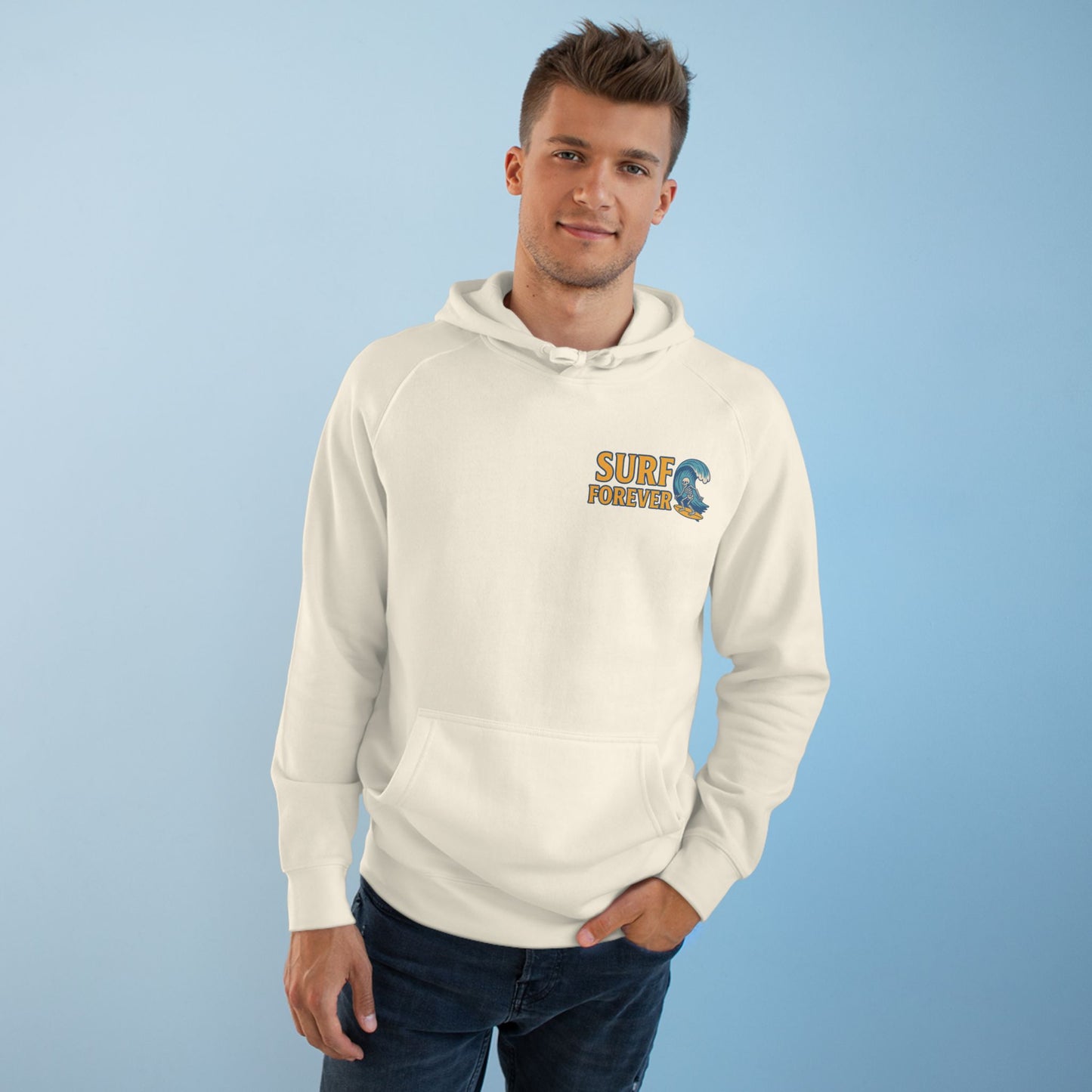 Surf Forever - Large Surfer Skeleton Hoodie