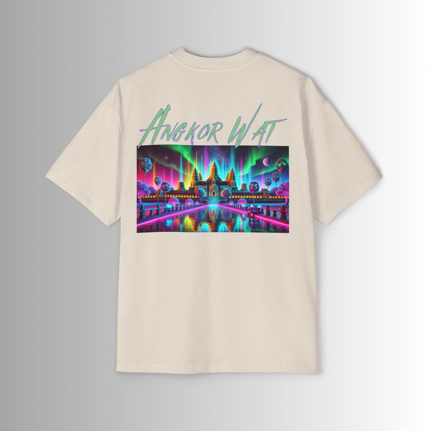 Immortal Bloodlines Men's Heavy Oversized Tee - Angkor Wat Graphic T-Shirt