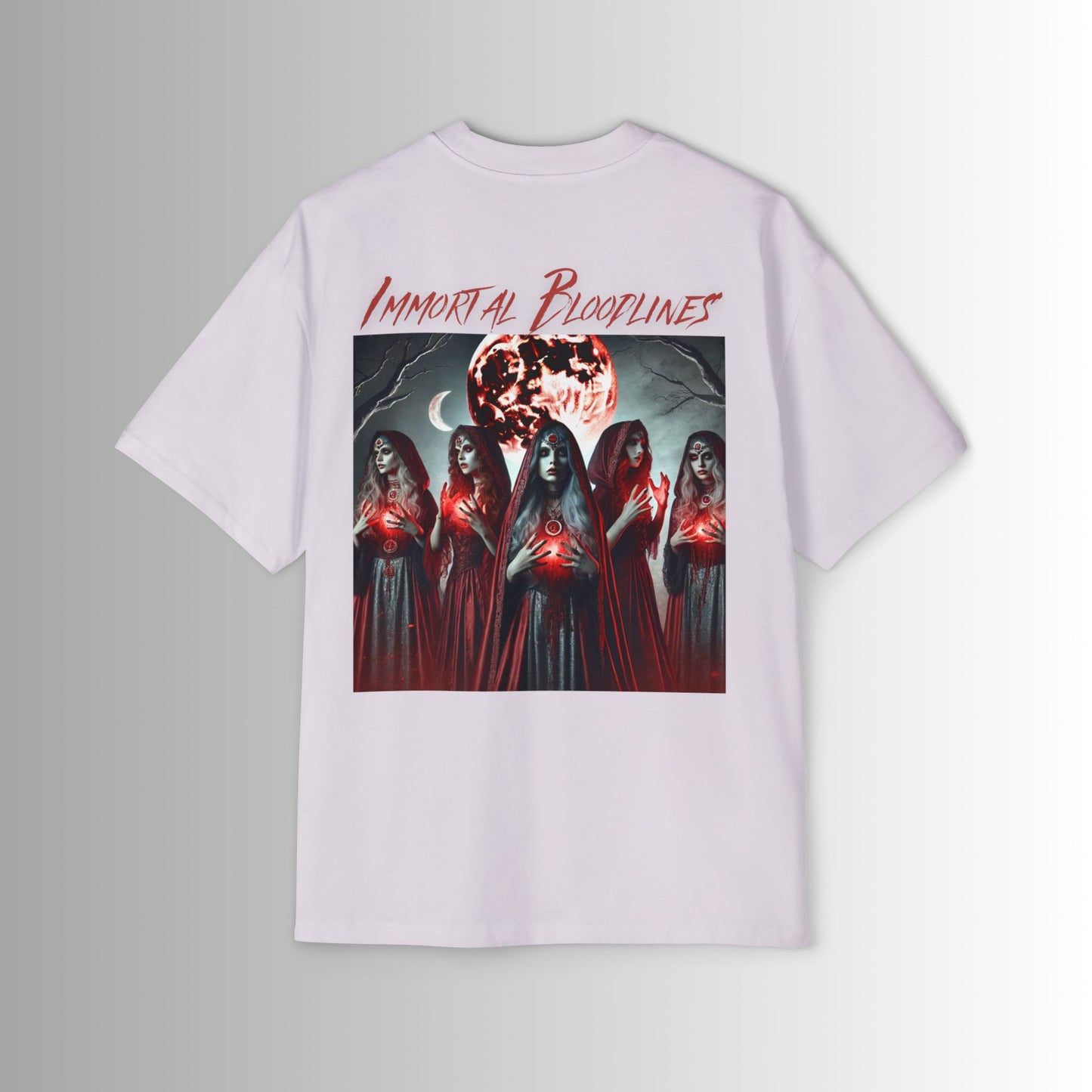 The Halloween Collection Oversized Boxy Tee - Blood Moon Witches