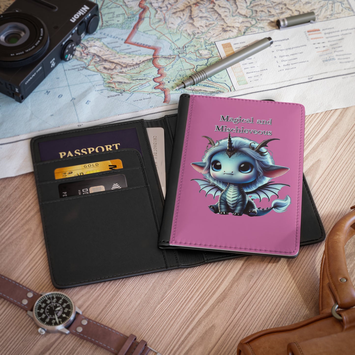 Magical and Mischievous Cute Dragon Passport Cover