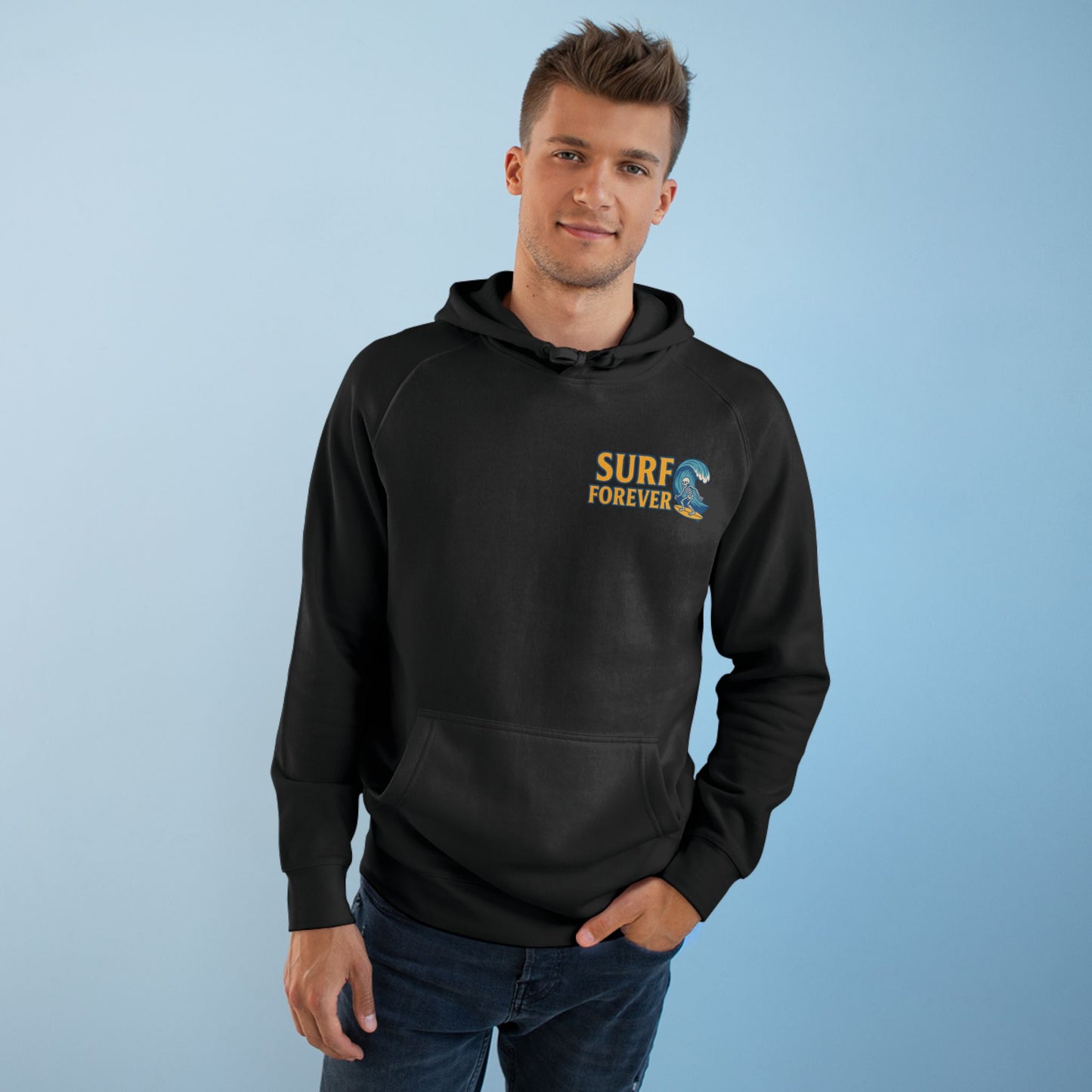 Surf Forever - Large Surfer Skeleton Hoodie
