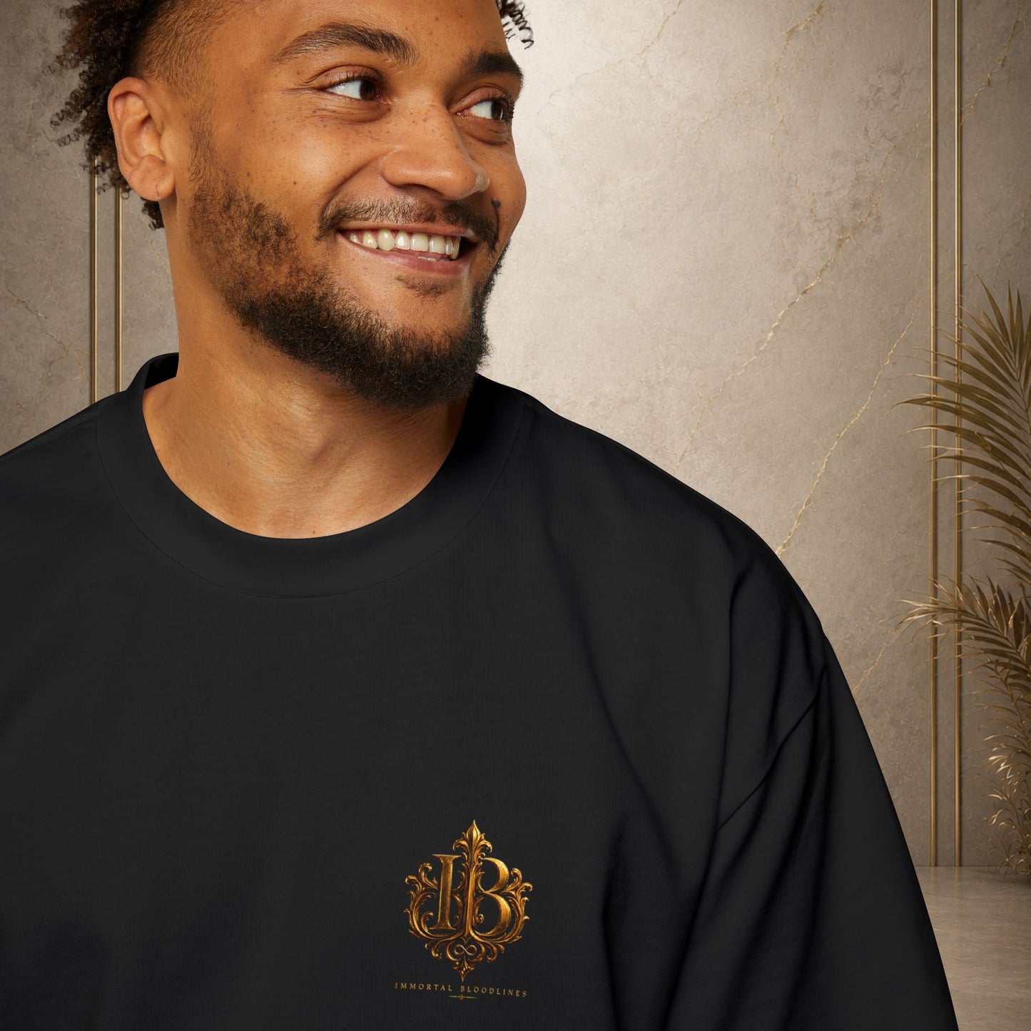 Oversized Tee — "Power is Earned, Legacy is Chosen" Gold IB Crest