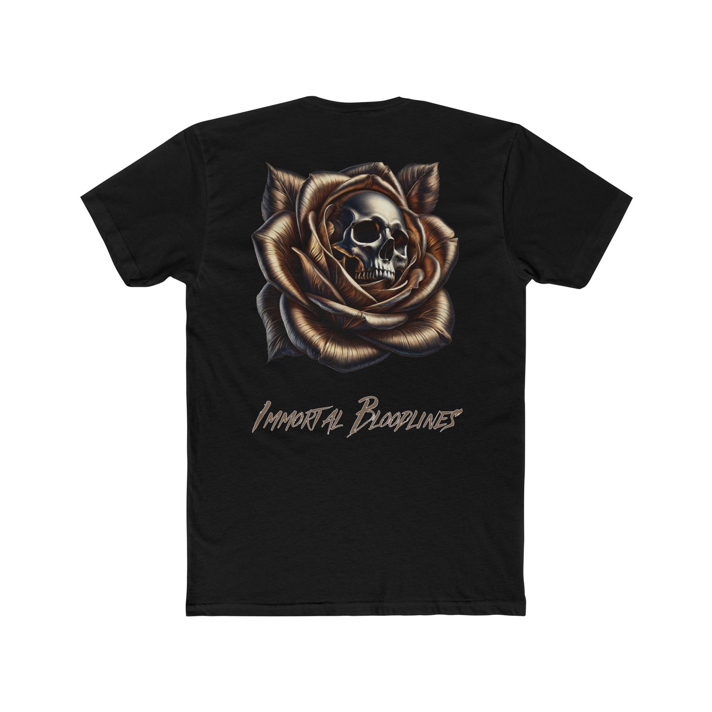 Immortal Bloodlines Rose Skull Logo Tee Gold GCC
