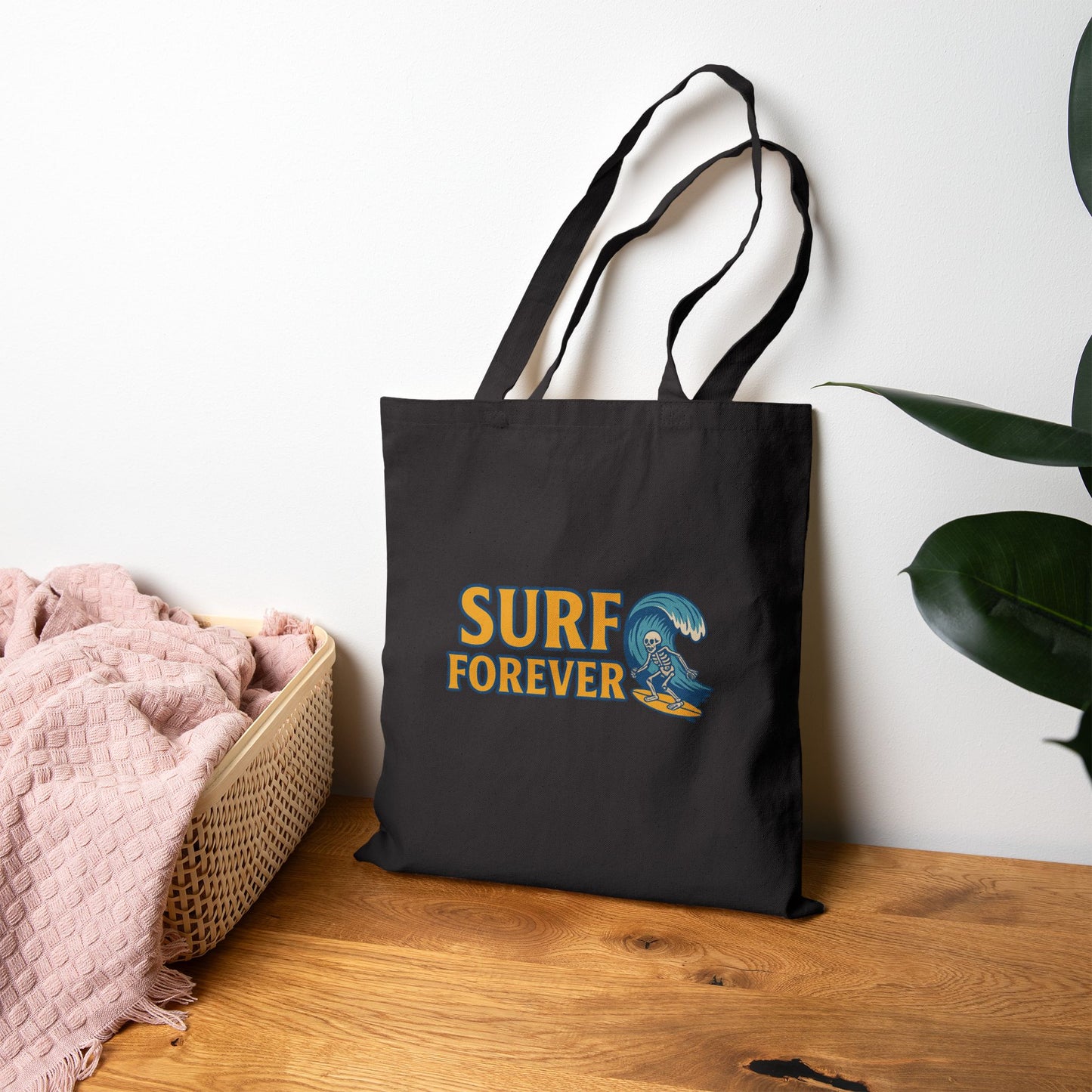 Surf-Inspired Cotton Canvas Tote Bag - Perfect for Beach Lovers, Eco-Friendly Shopping, Gifts for Surfers, Summer Adventures