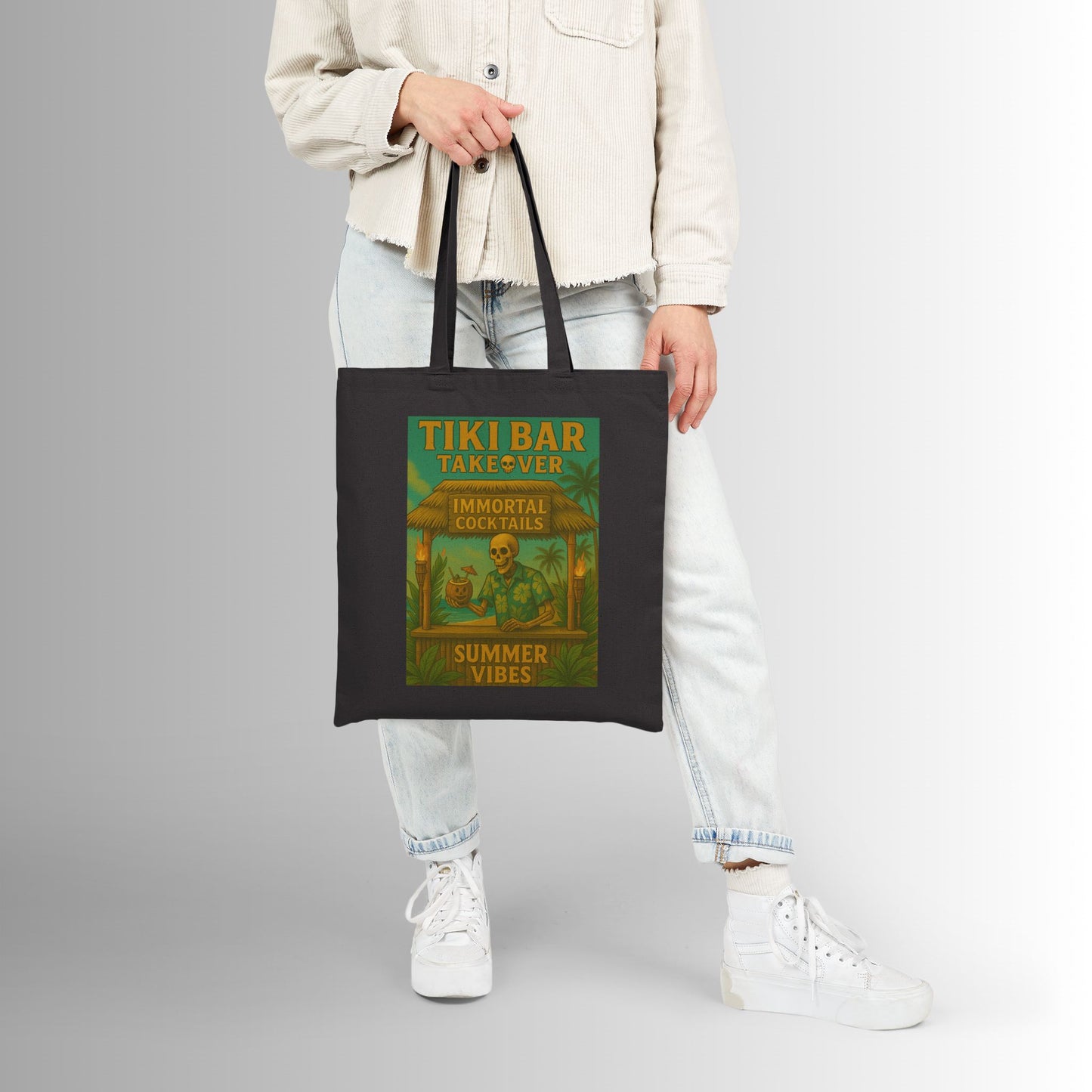 Surf-Inspired Cotton Canvas Tote Bag - Perfect for Beach Lovers, Eco-Friendly Shopping, Gifts for Surfers, Summer Adventures
