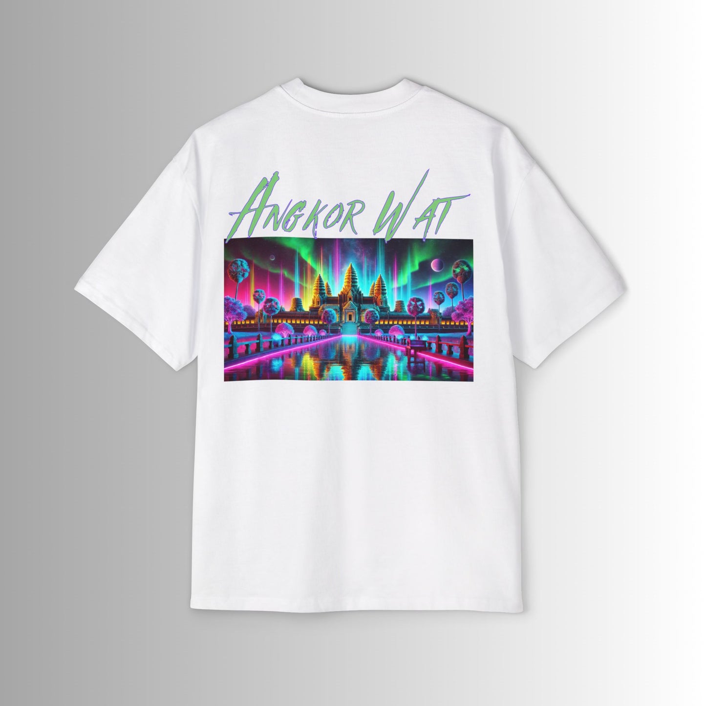 Immortal Bloodlines Men's Heavy Oversized Tee - Angkor Wat Graphic T-Shirt
