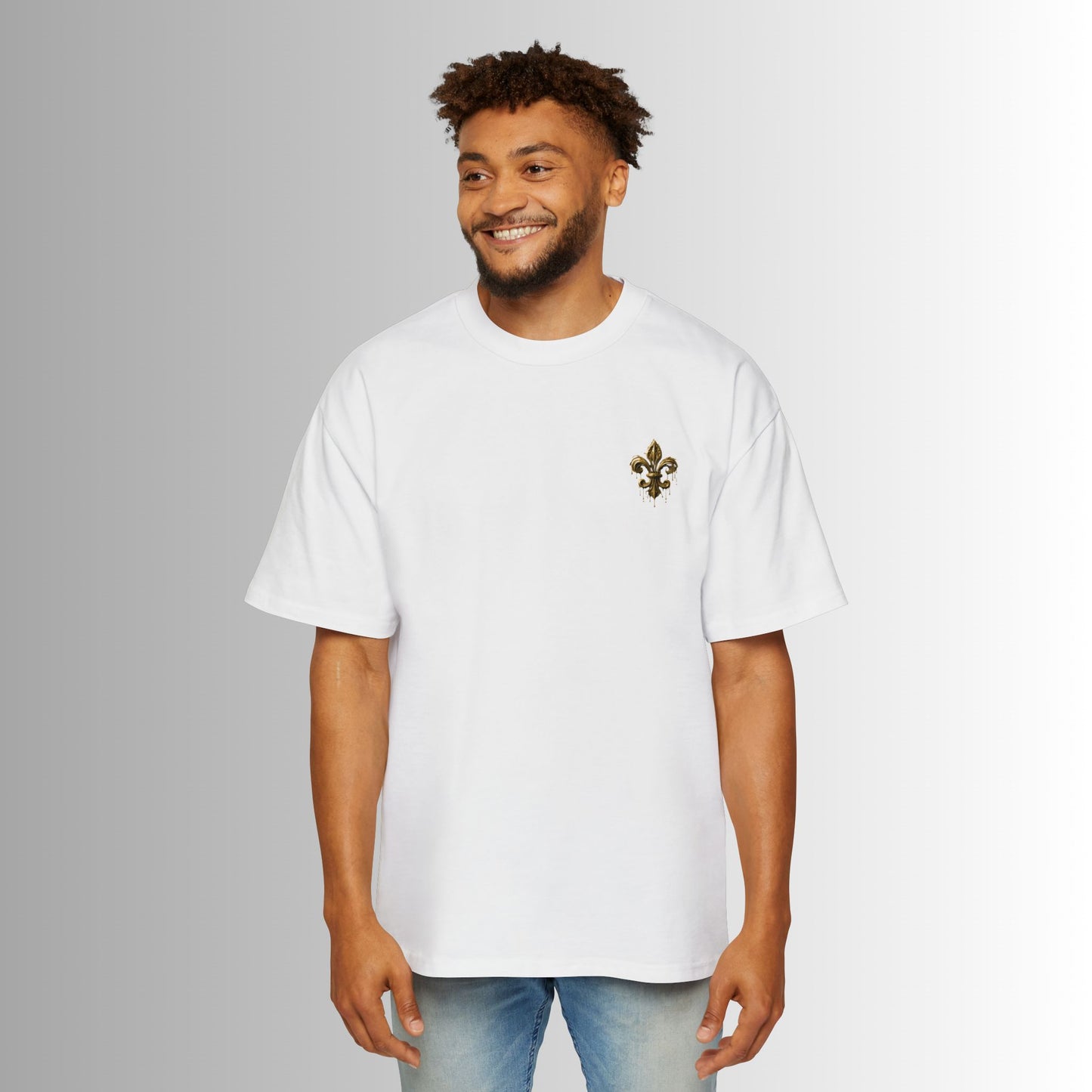 Men's Heavy Oversized Tee - 'Immortal Bloodlines' Graphic Tee with Gold Skeleton (GCC)