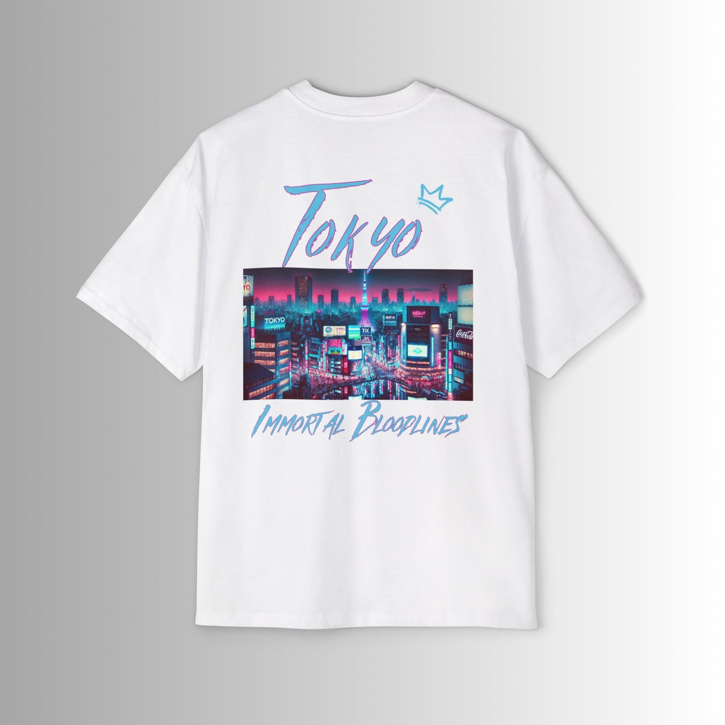 Men's Heavy Oversized Tee - 'Immortal Bloodlines' Graphic Tee with Tokyo Graphic (GCC)