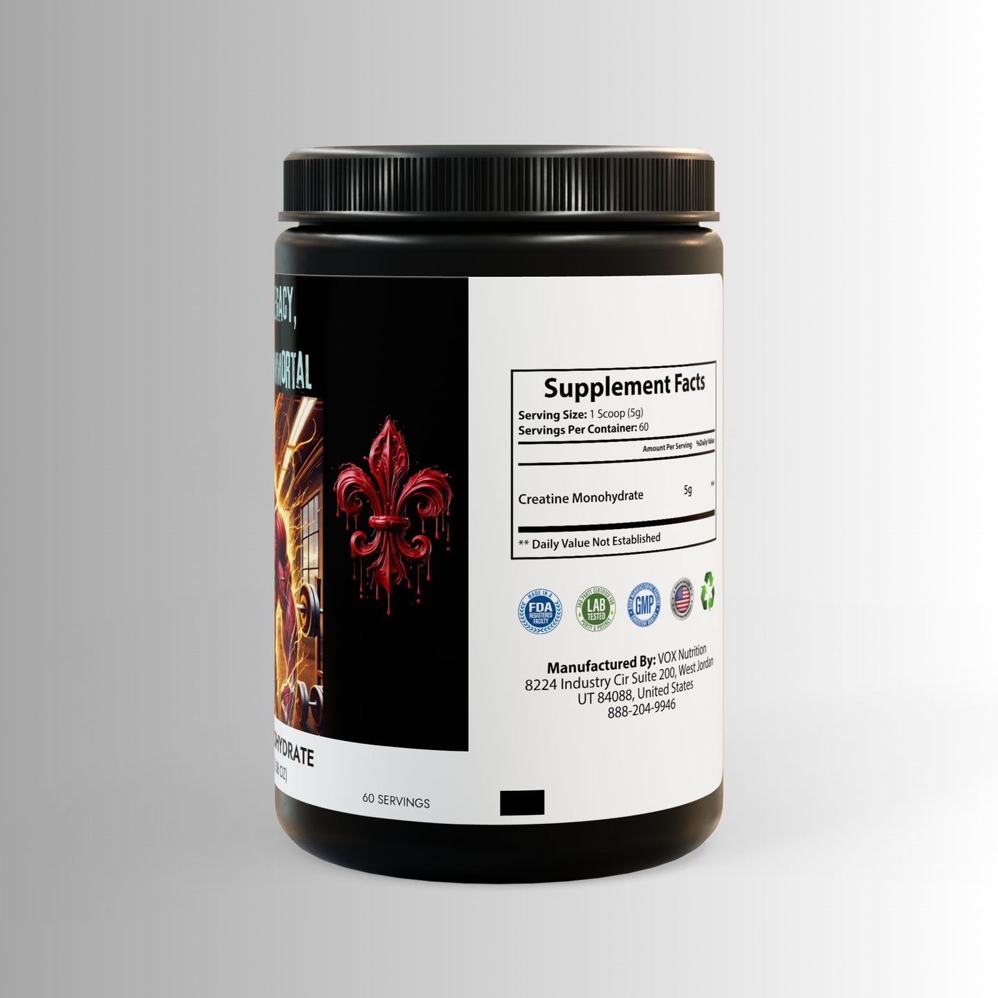 Train like an Immortal - Creatine Monohydrate Supplement (300g, 10.58oz)