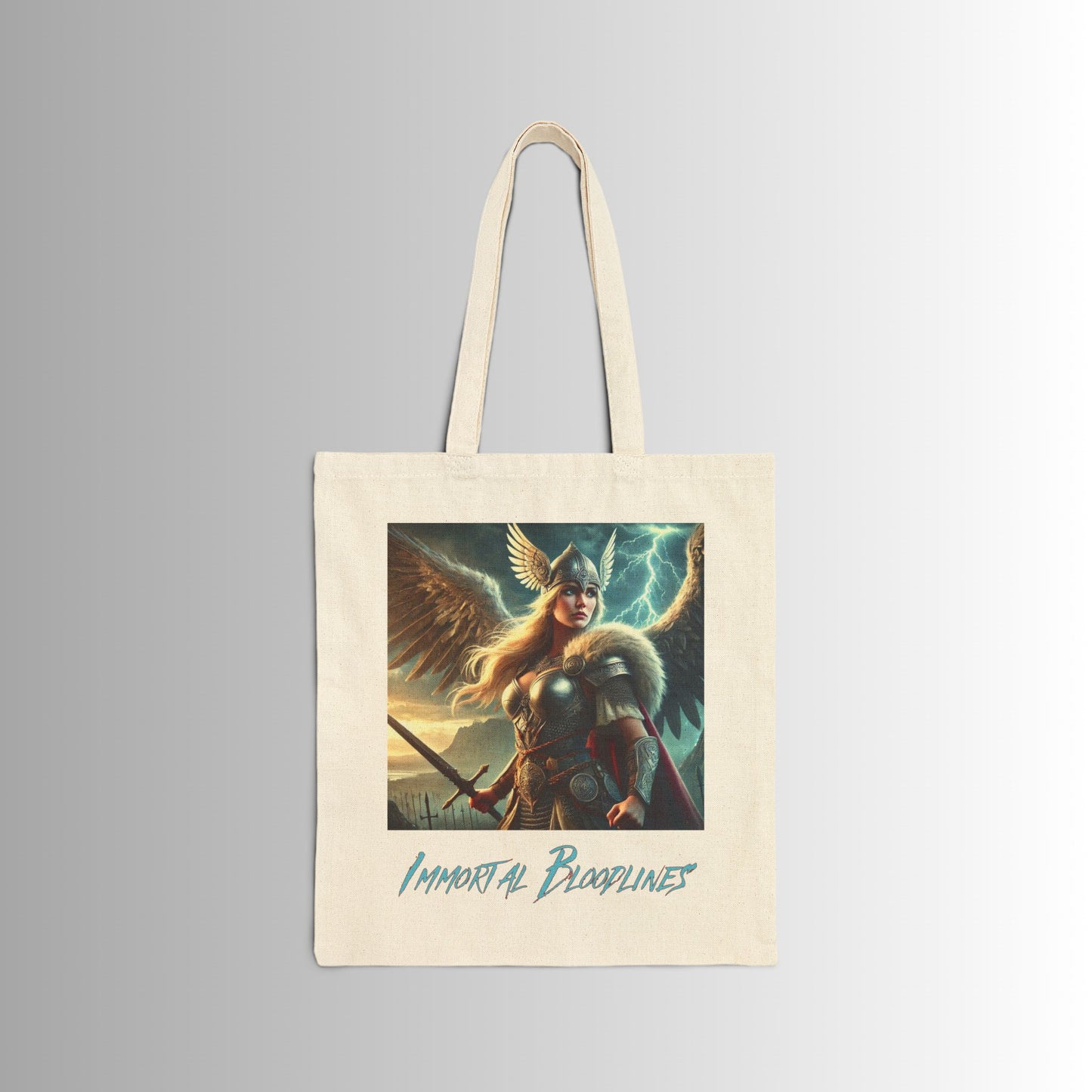 Immortal Bloodlines Gothic Tote Bag - Stylish Canvas Shopper for Art Lovers - Valkyrie