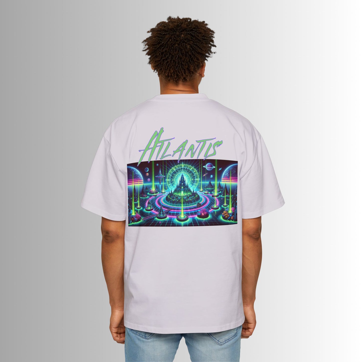 Immortal Bloodlines Men's Heavy Oversized Tee - Atlantis Graphic T-Shirt