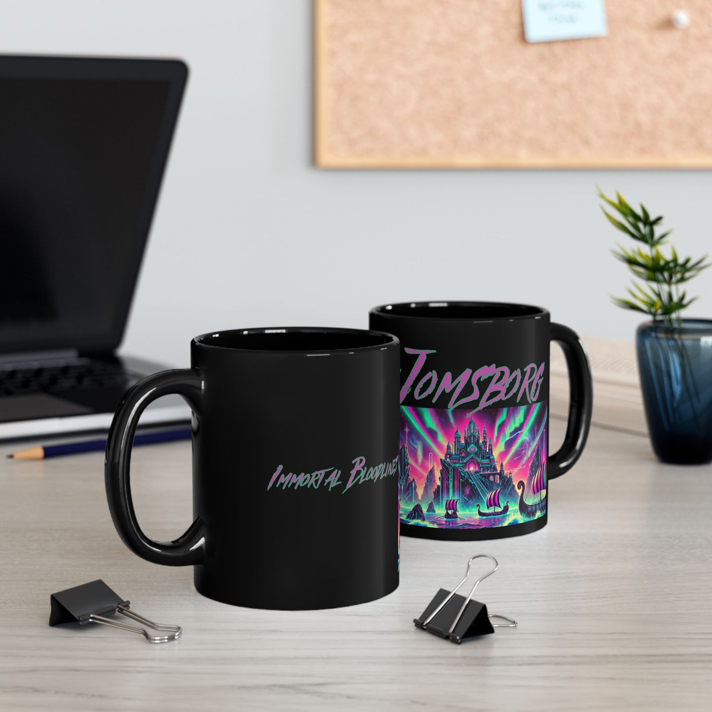 Immortal Bloodlines - Jomsborg: The Mythical Viking Stronghold Mug - Vibrant Graphic Coffee Cup for Mythology Lovers