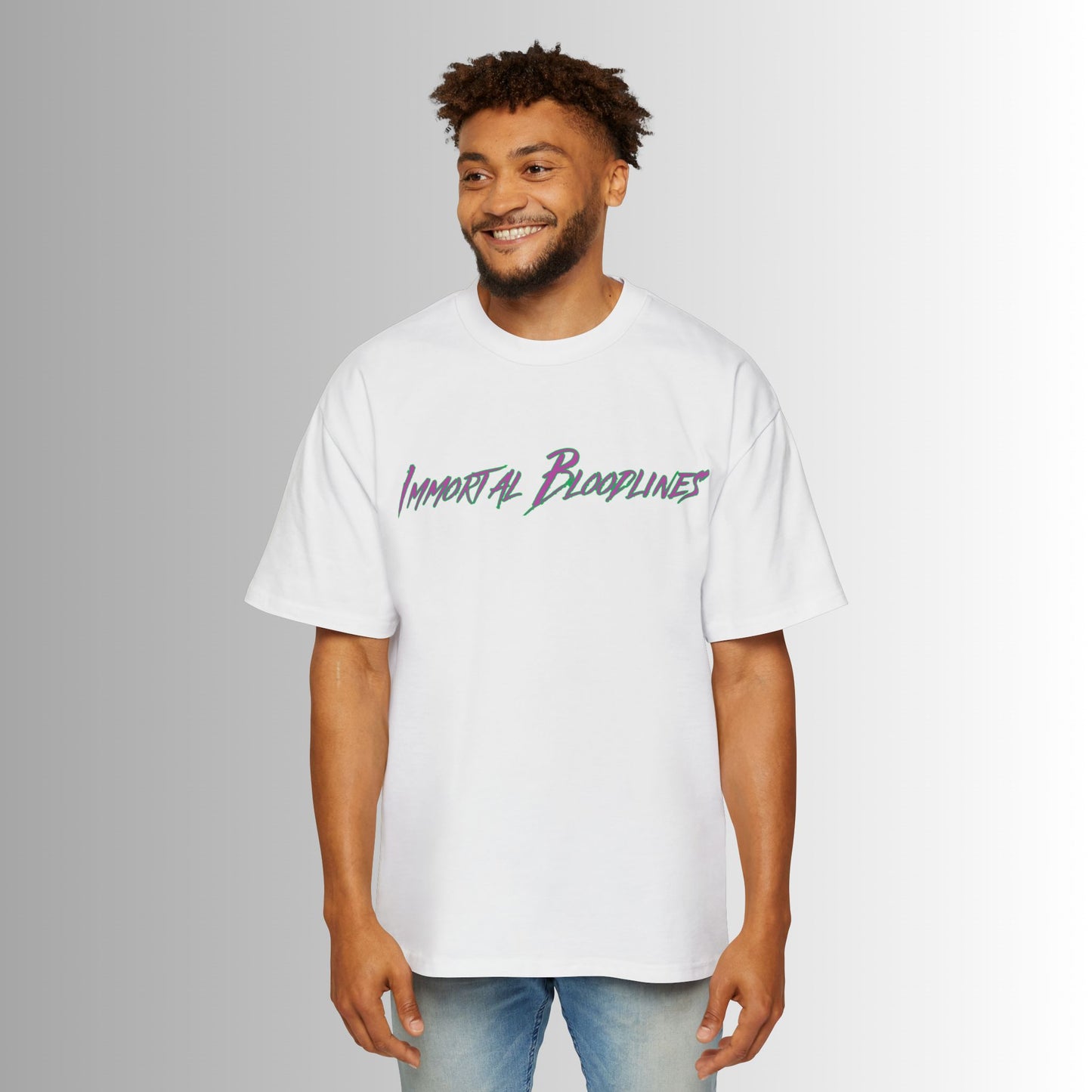 Immortal Bloodlines Men's Heavy Oversized Tee - Angkor Wat Graphic T-Shirt