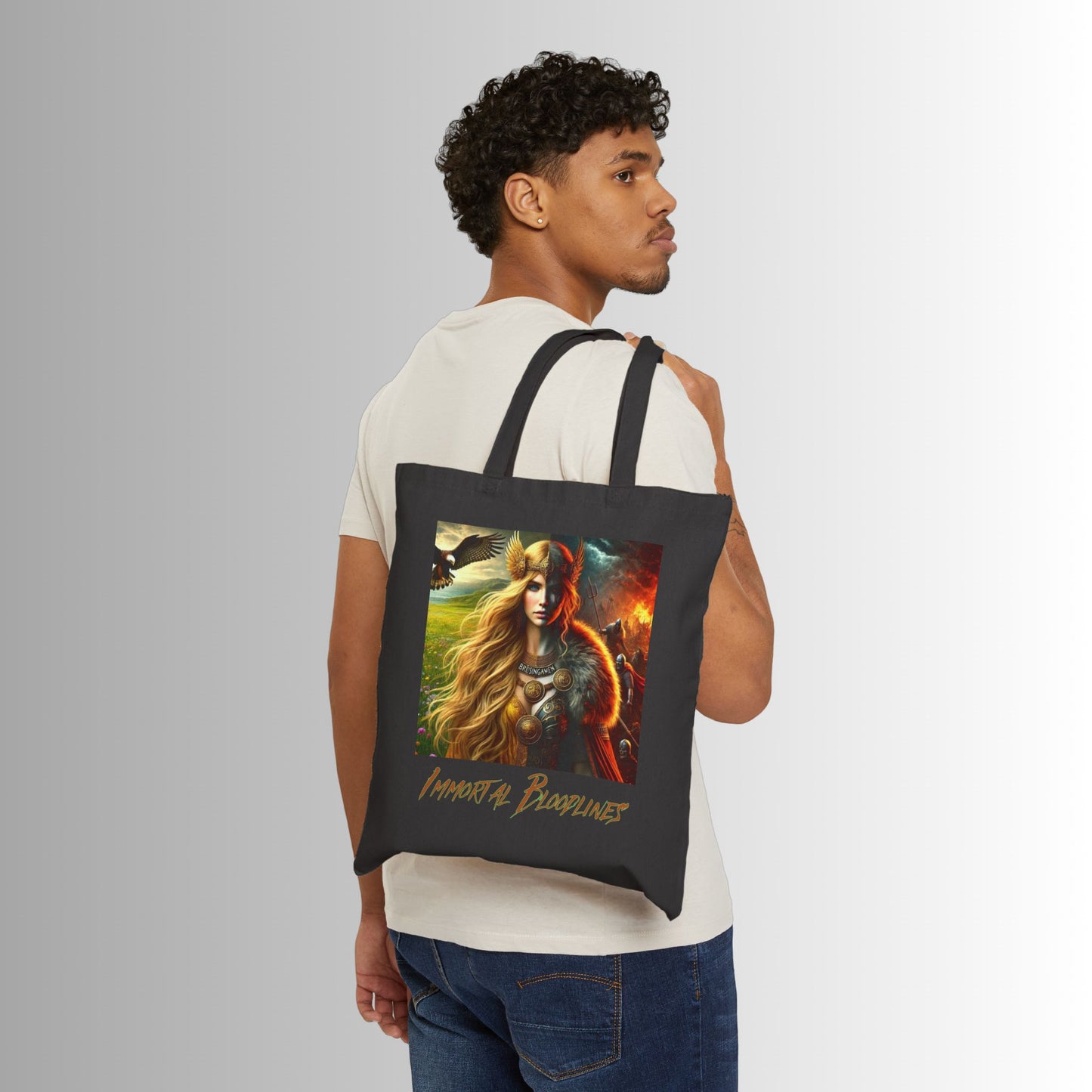Immortal Bloodlines Gothic Tote Bag - Stylish Canvas Shopper for Art Lovers - Freya