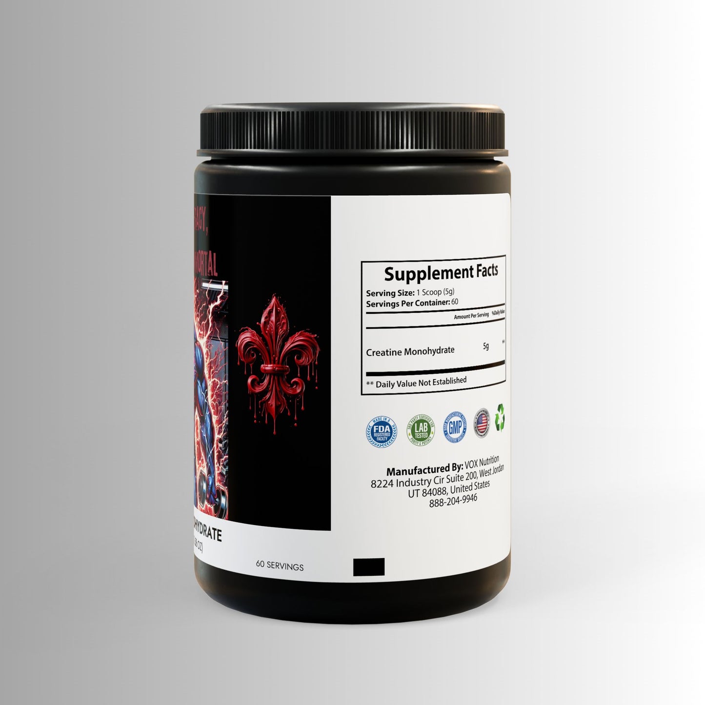 Train like an Immortal - Creatine Monohydrate Supplement (300g, 10.58oz)