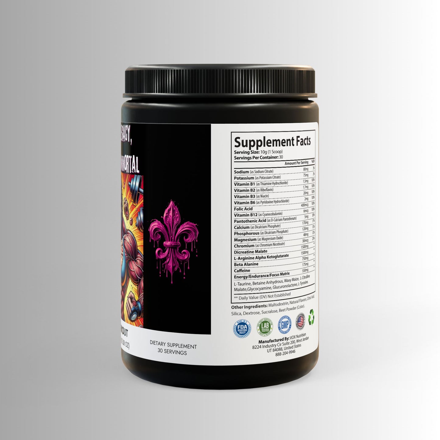 Train like an Immortal - Pre-Workout Supplement, Watermelon (300g, 10.58oz)