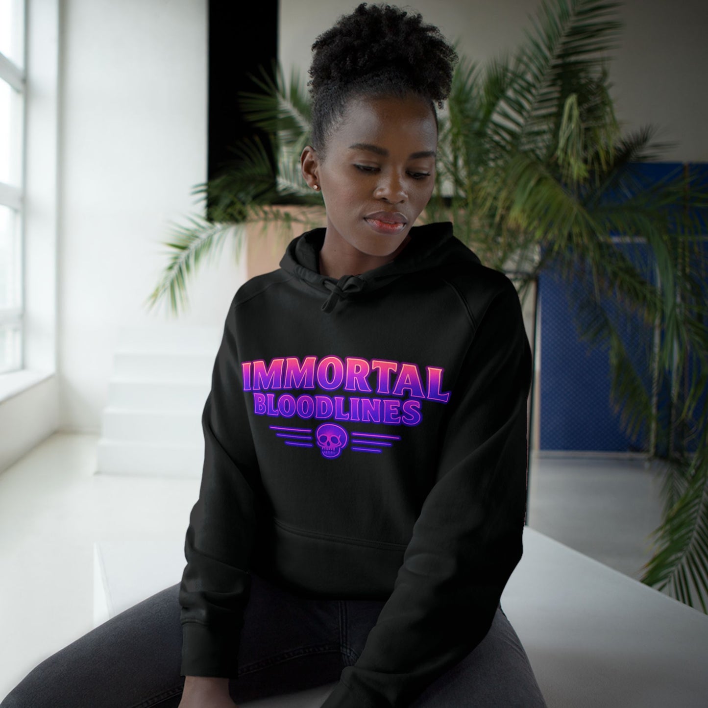 Hoodie - "Immortal Bloodlines" Retro Neon Skull Pullover