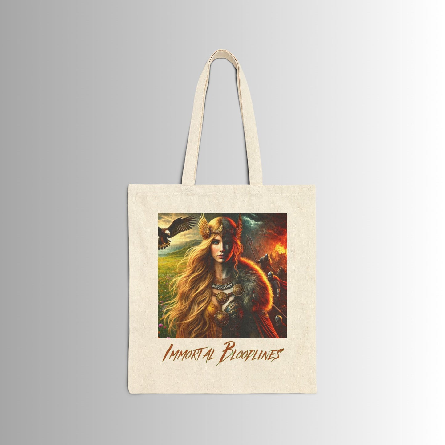 Immortal Bloodlines Gothic Tote Bag - Stylish Canvas Shopper for Art Lovers - Freya