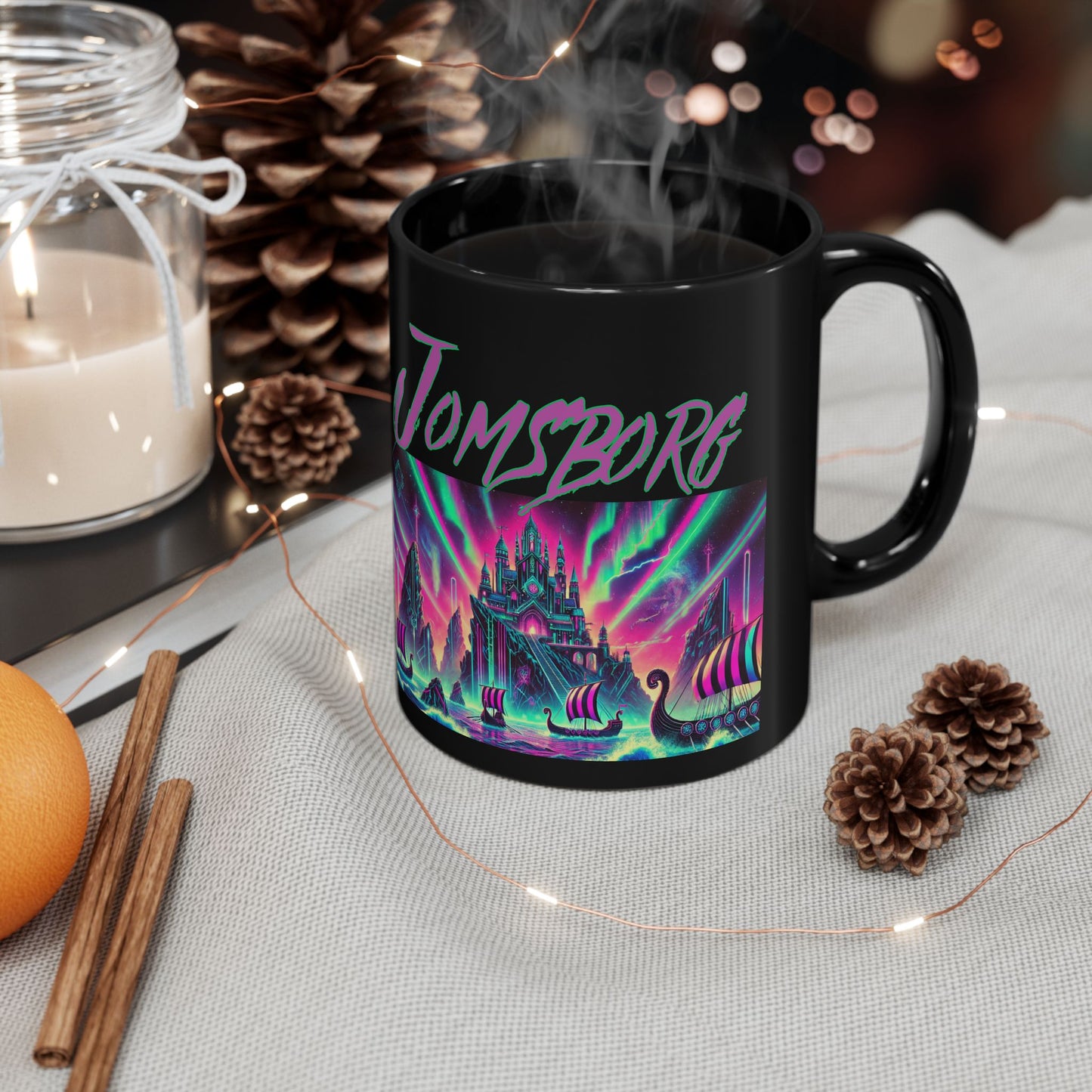 Immortal Bloodlines - Jomsborg: The Mythical Viking Stronghold Mug - Vibrant Graphic Coffee Cup for Mythology Lovers