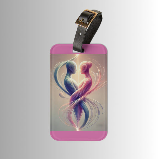 Romantic Infinity Luggage Tag – Pink Couple Heart Design - Bound by Love
