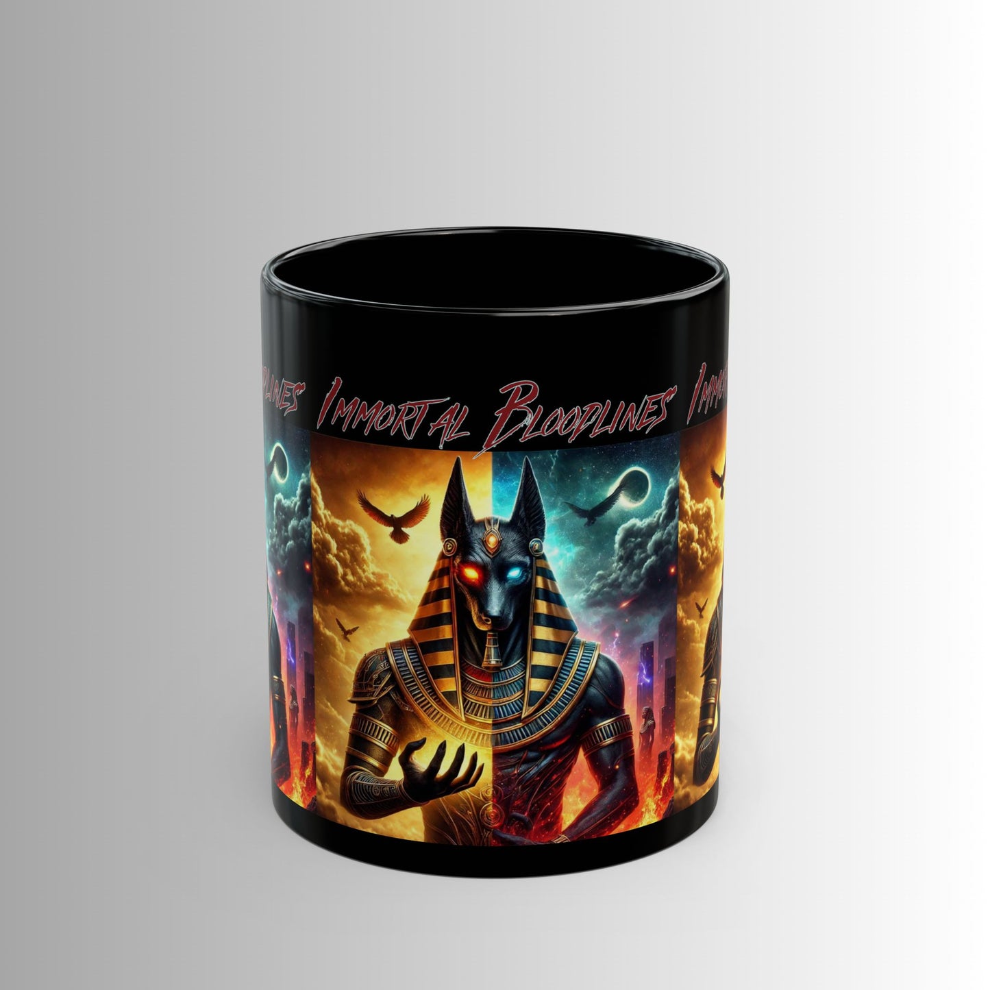 Immortal Bloodlines- God's Collection (Anubis) -  Black Mug — (11oz & 15oz)