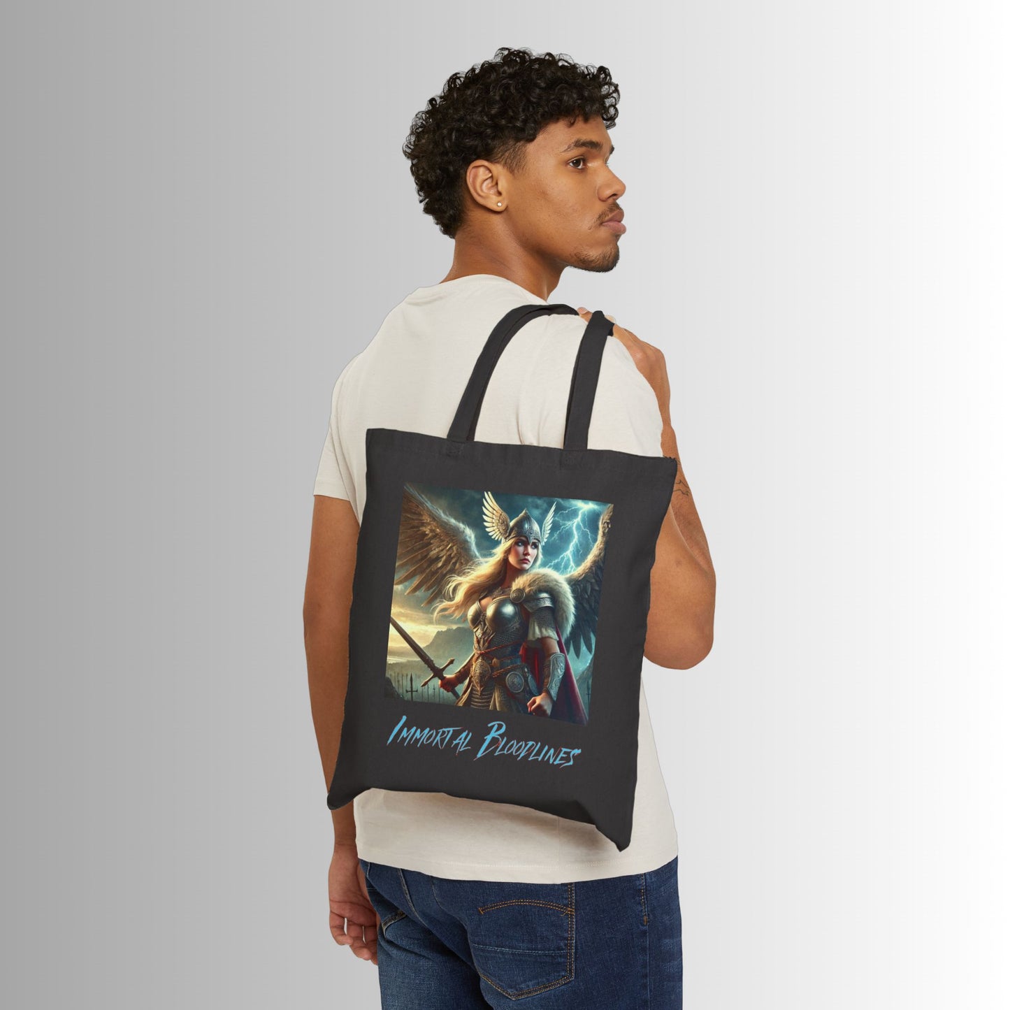 Immortal Bloodlines Gothic Tote Bag - Stylish Canvas Shopper for Art Lovers - Valkyrie