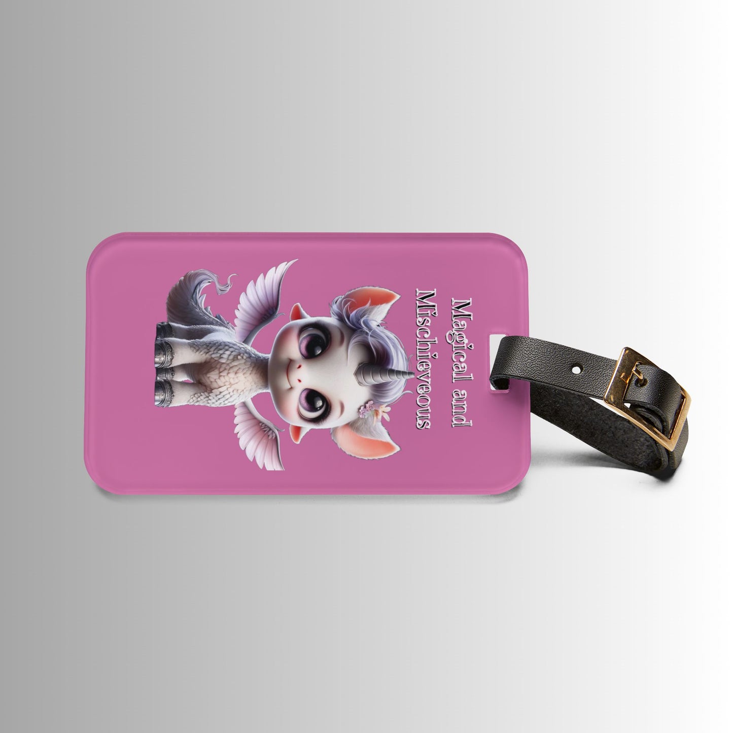 Cute Pegasus Luggage Tag — "Magical and Mischievous" Pink Travel ID