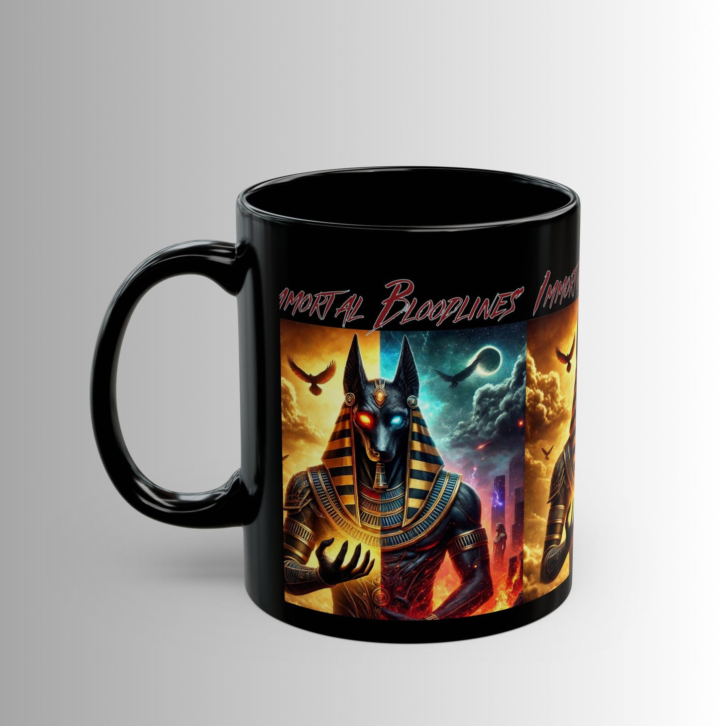 Immortal Bloodlines- God's Collection (Anubis) -  Black Mug — (11oz & 15oz)