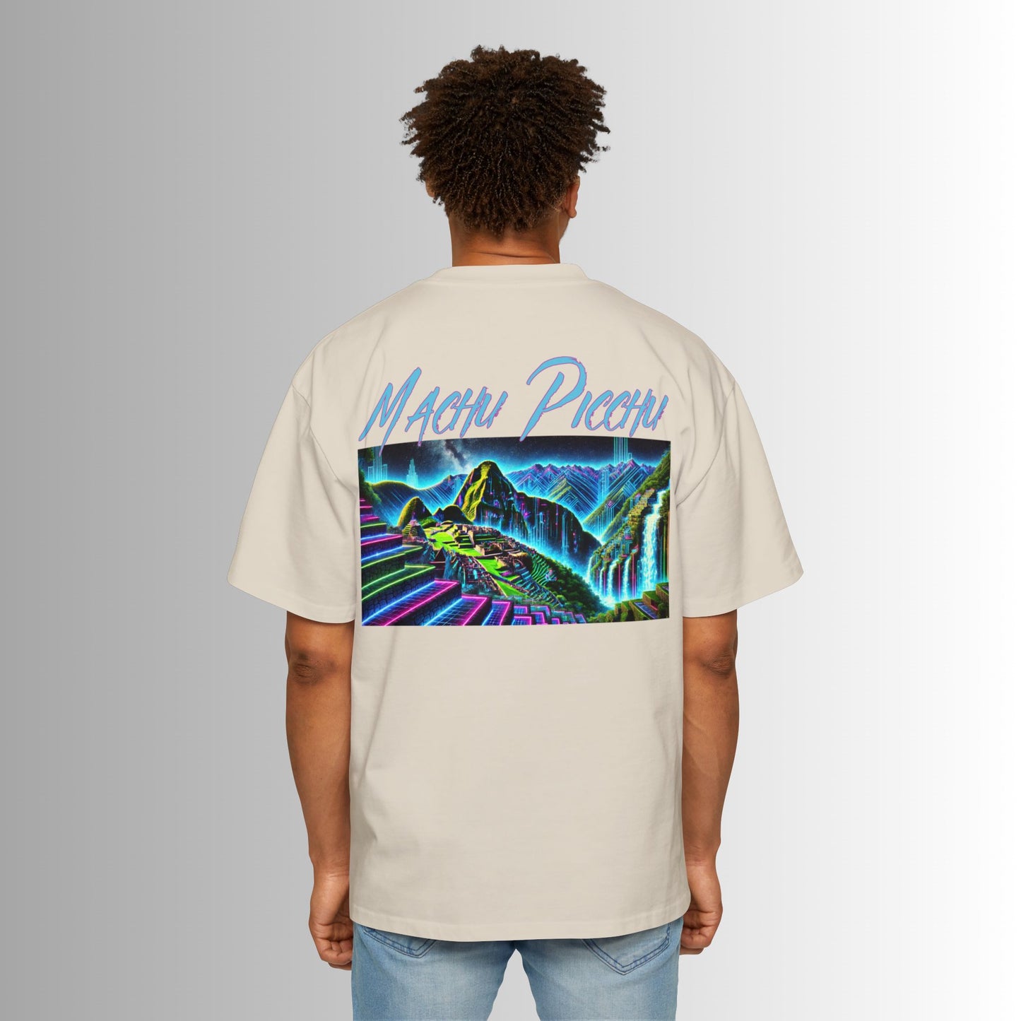 Immortal Bloodlines Men's Heavy Oversized Tee - Machu Picchua Graphic T-Shirt