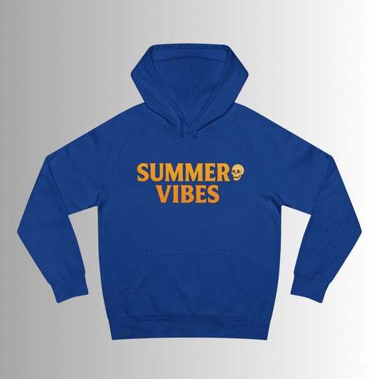 Summer Vibes Hoodie — Retro Wave Skeleton Surf Graphic Pullover