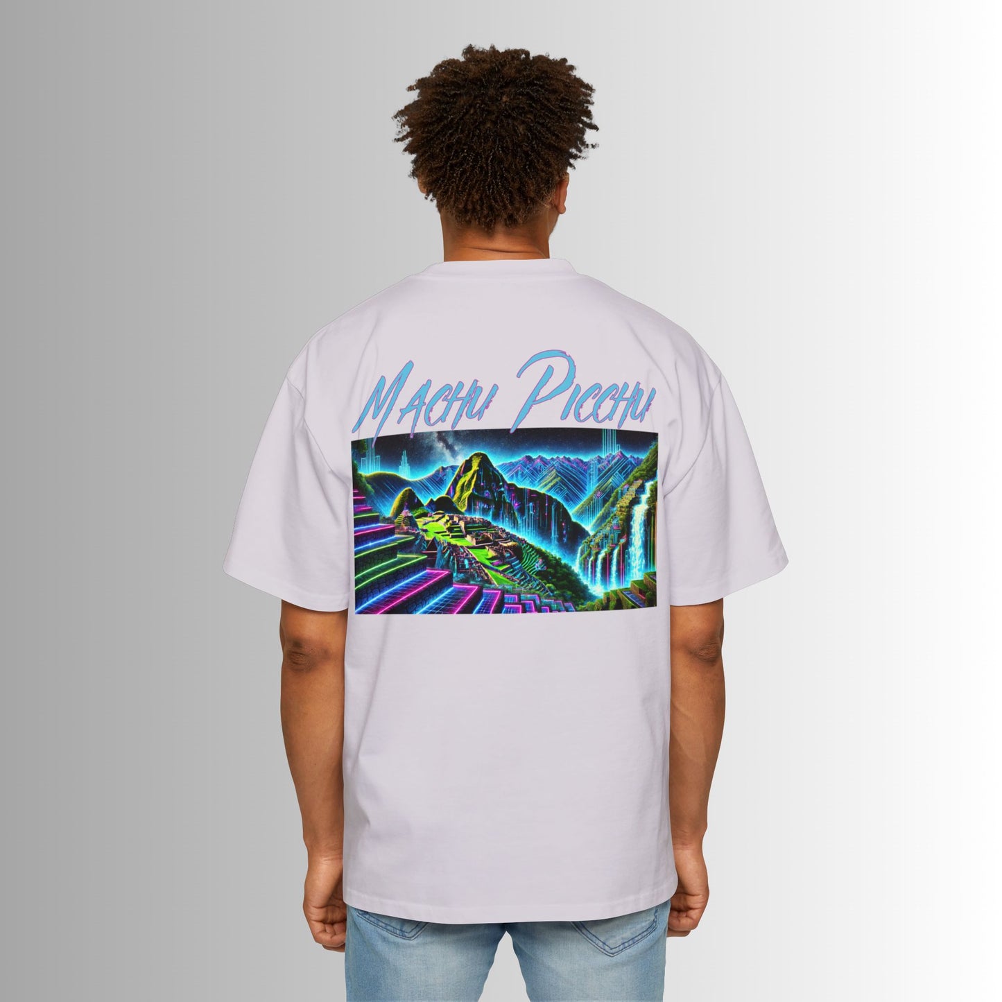 Immortal Bloodlines Men's Heavy Oversized Tee - Machu Picchua Graphic T-Shirt