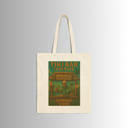 Surf-Inspired Cotton Canvas Tote Bag - Perfect for Beach Lovers, Eco-Friendly Shopping, Gifts for Surfers, Summer Adventures