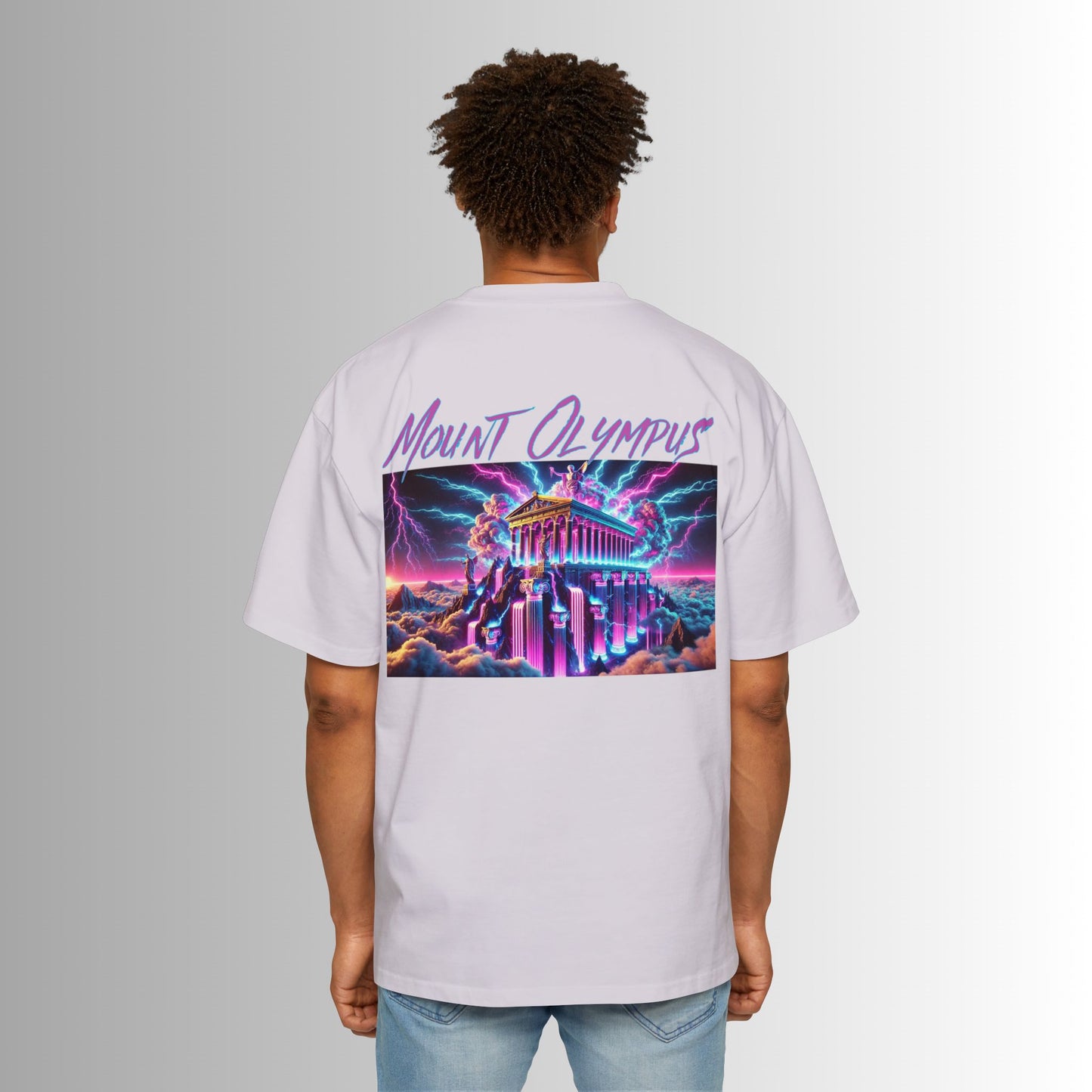 Immortal Bloodlines Men's Heavy Oversized Tee - Mount Olympus Graphic T-Shirt