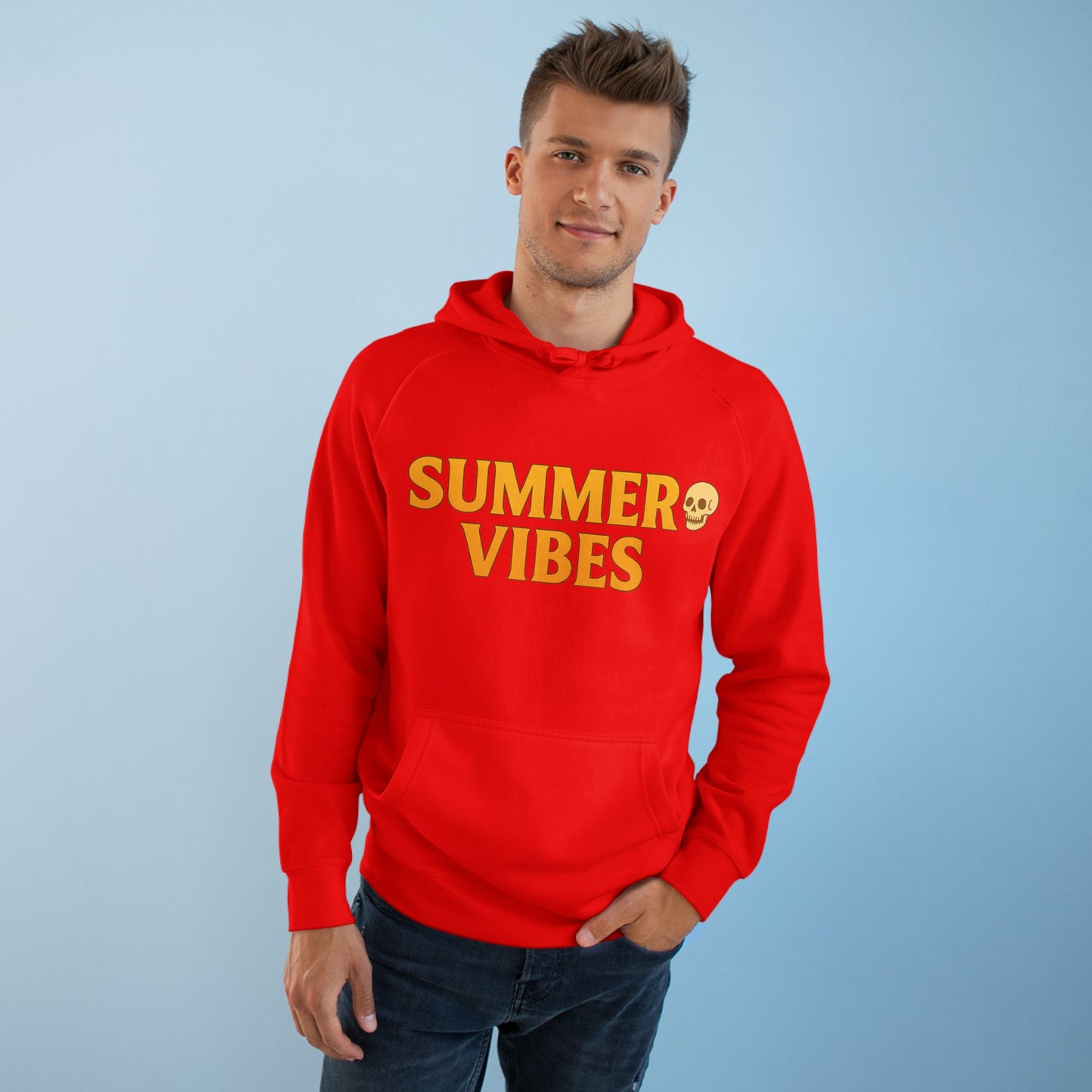 Summer Vibes Hoodie — Retro Wave Skeleton Surf Graphic Pullover