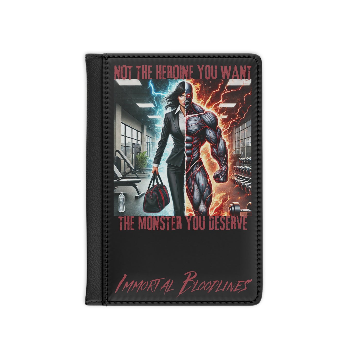 Passport Cover — "Not the Hero You Want, The Monster You Deserve" Horror Art Travel Wallet