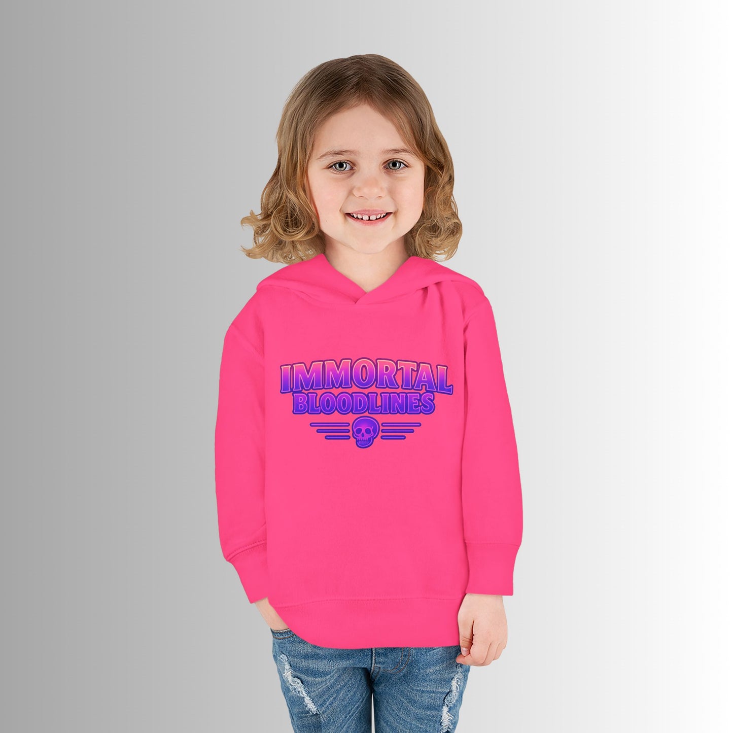 Toddler Hoodie — Neon 'Summer Vibes' Skeleton Pullover