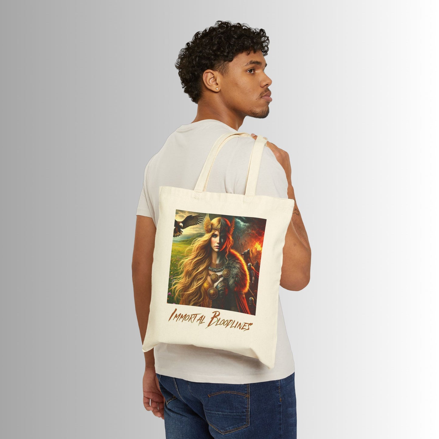 Immortal Bloodlines Gothic Tote Bag - Stylish Canvas Shopper for Art Lovers - Freya
