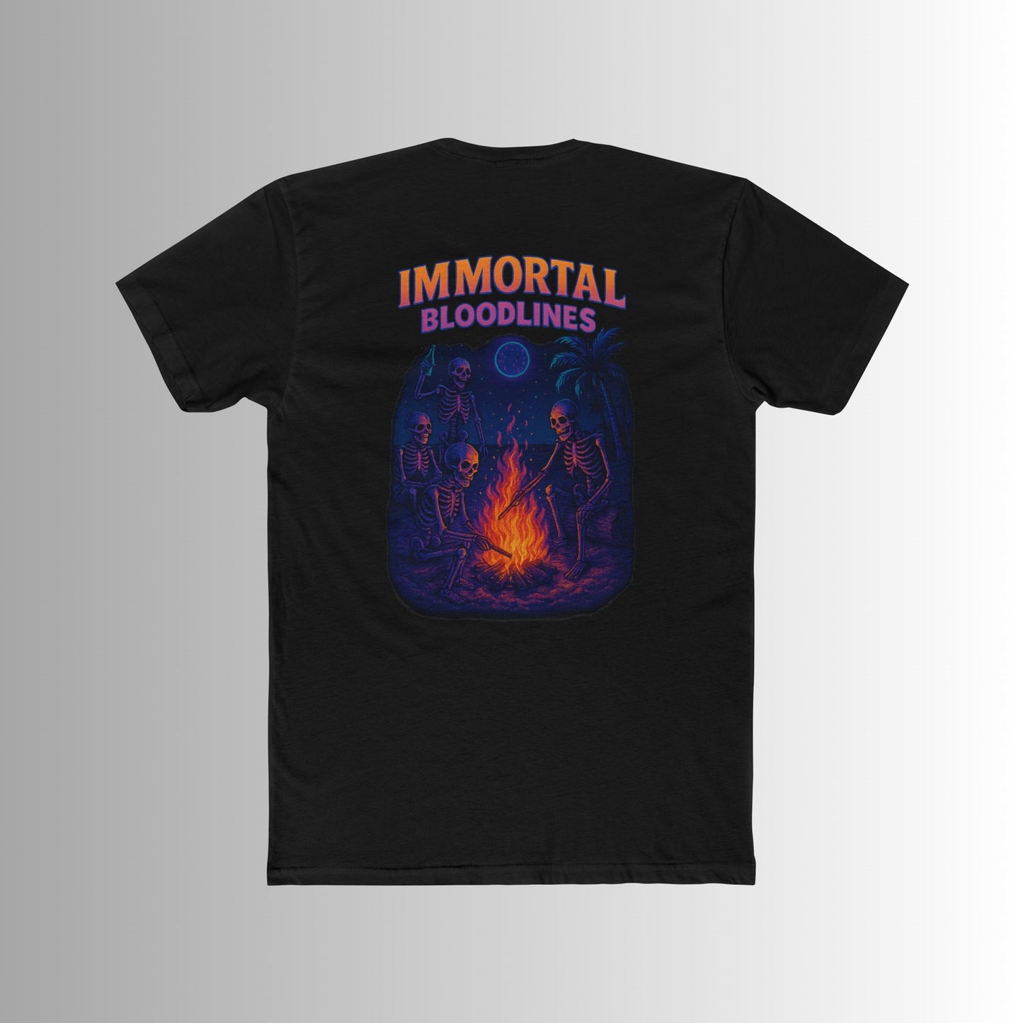 Party All Night Skeleton Bonfire Tee