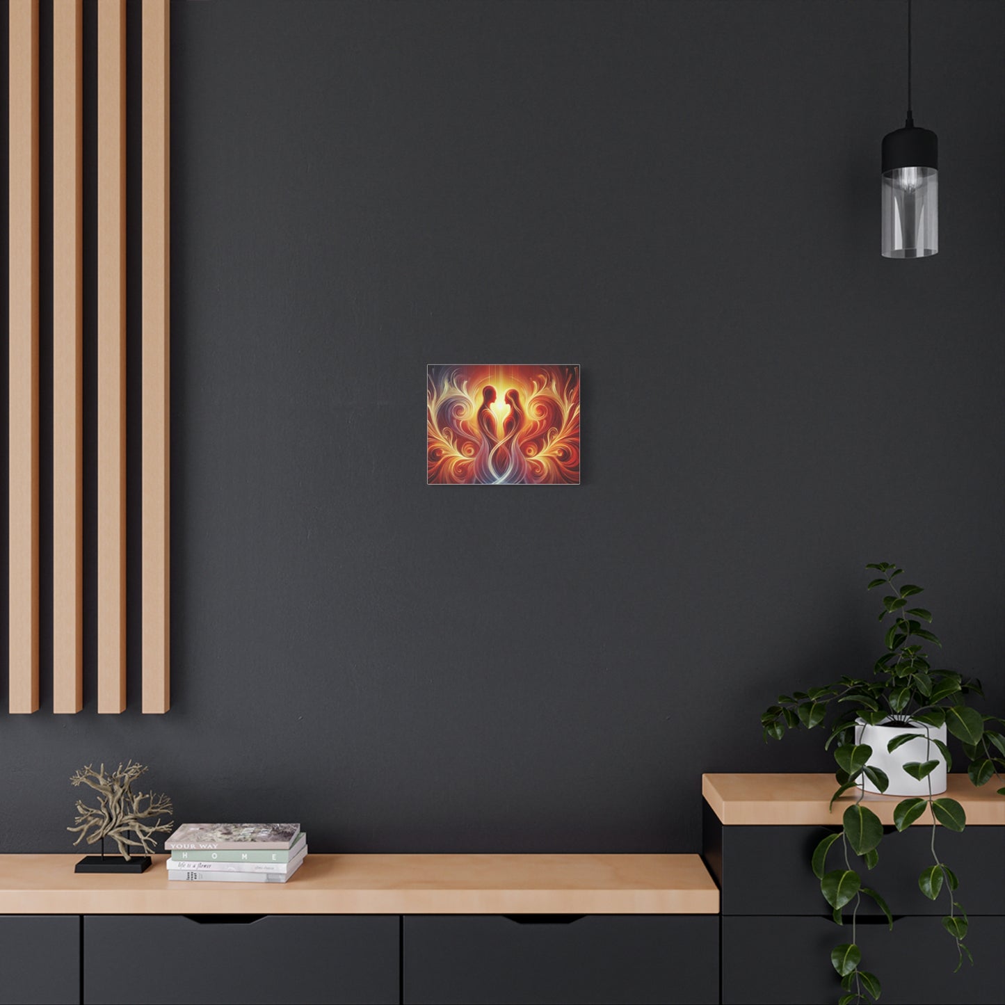 Copy of Eternal Flame Couple Matte Canvas Wall Art – Abstract Heartlight Stretched Print