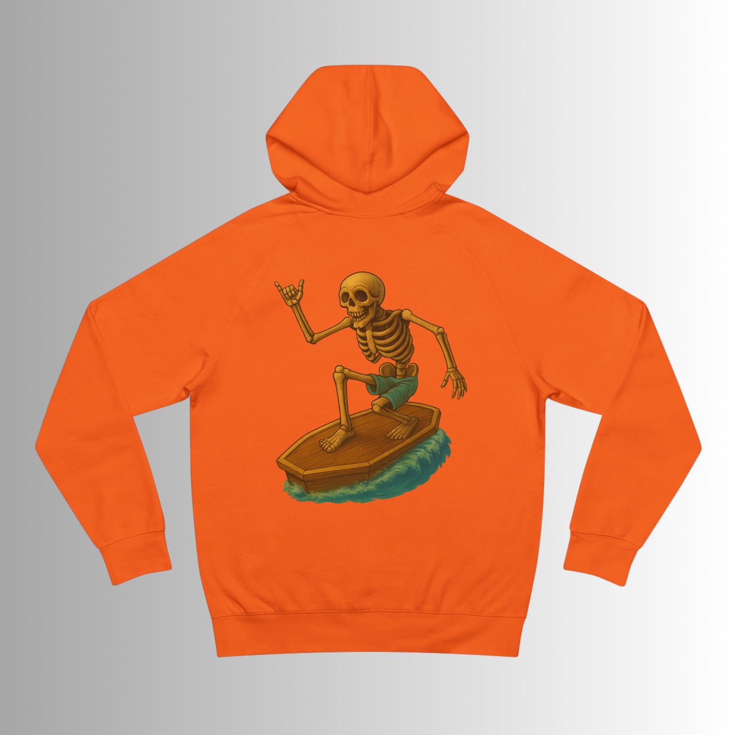 Surf Forever Hoodie — Retro Wave Skeleton Surf Graphic Pullover