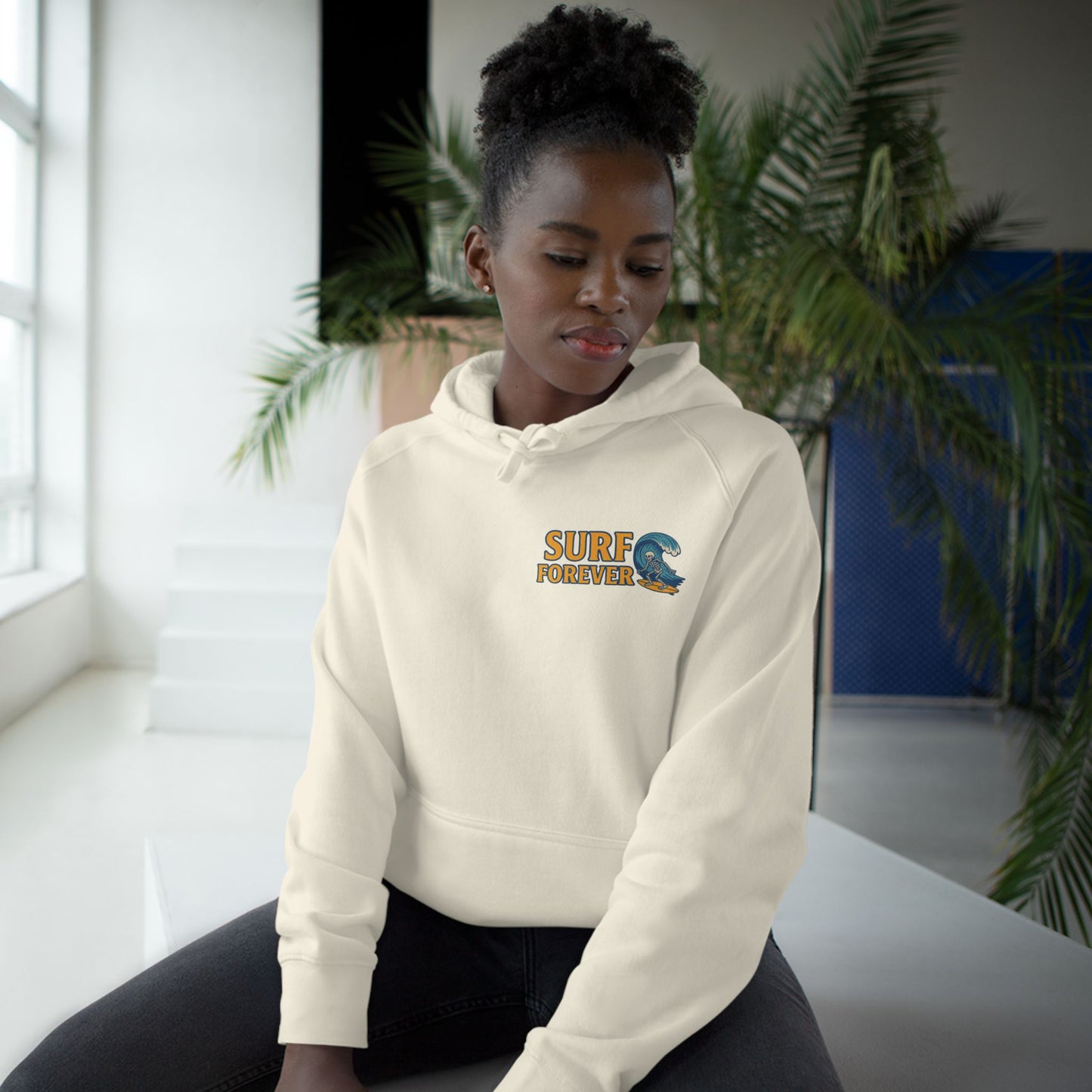 Surf Forever - Large Surfer Skeleton Hoodie