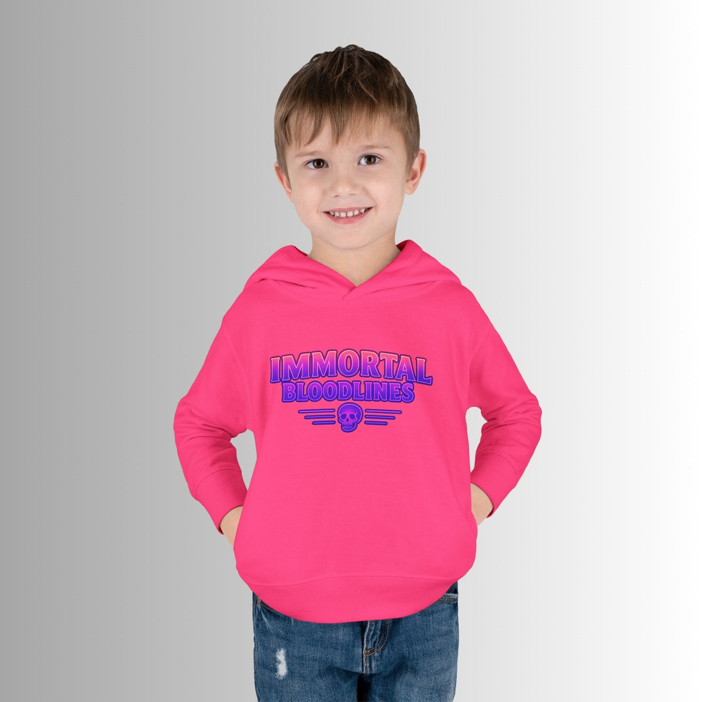 Toddler Hoodie — Neon 'Summer Vibes' Skeleton Pullover