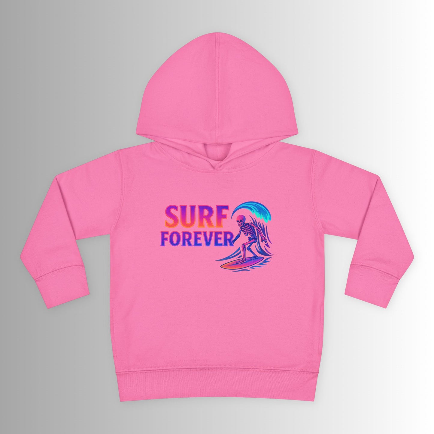 Toddler Hoodie — Neon 'Summer Vibes' Skeleton Pullover