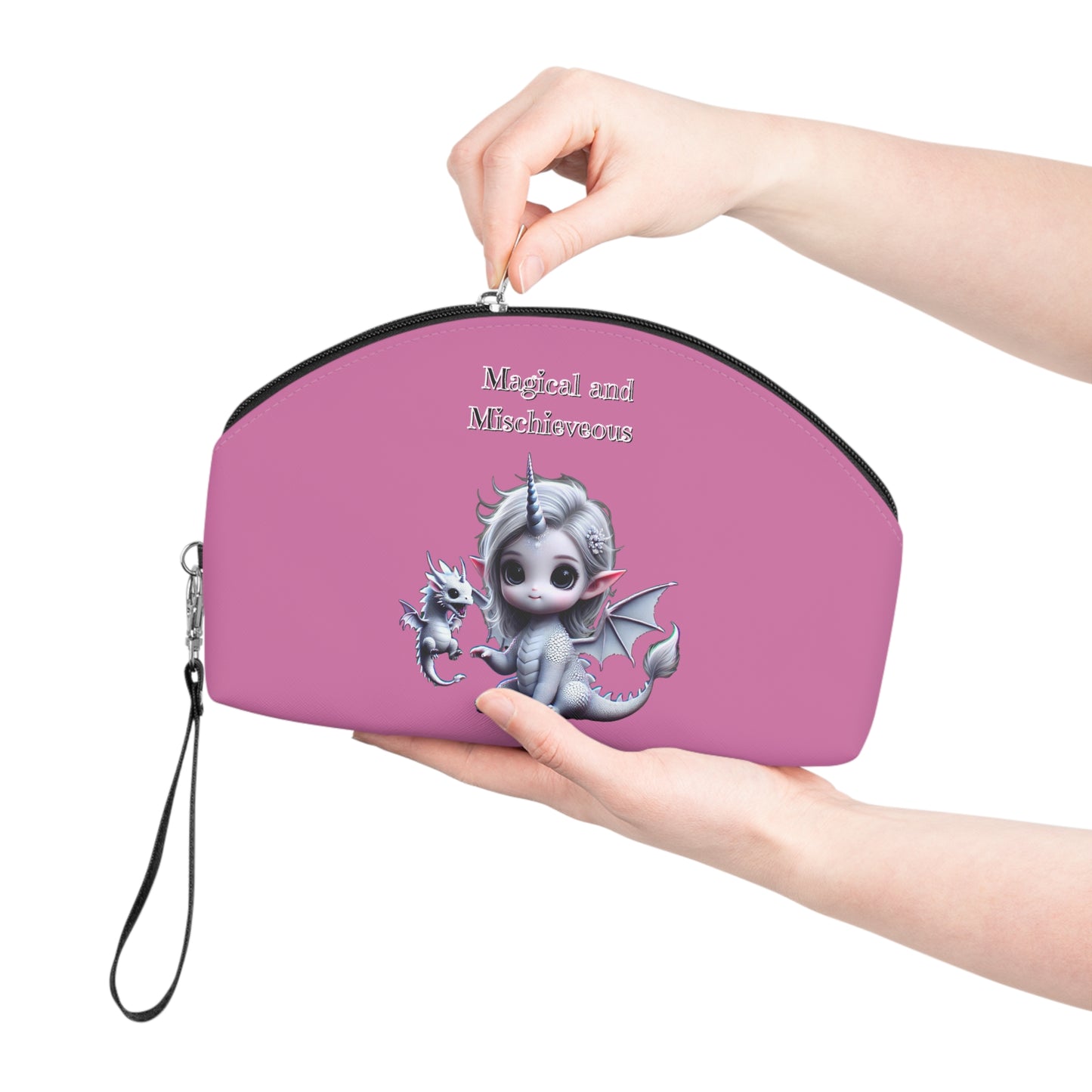 Cute Pink Dragon Makeup Bag — "Magical and Mischievous" Cosmetic Pouch
