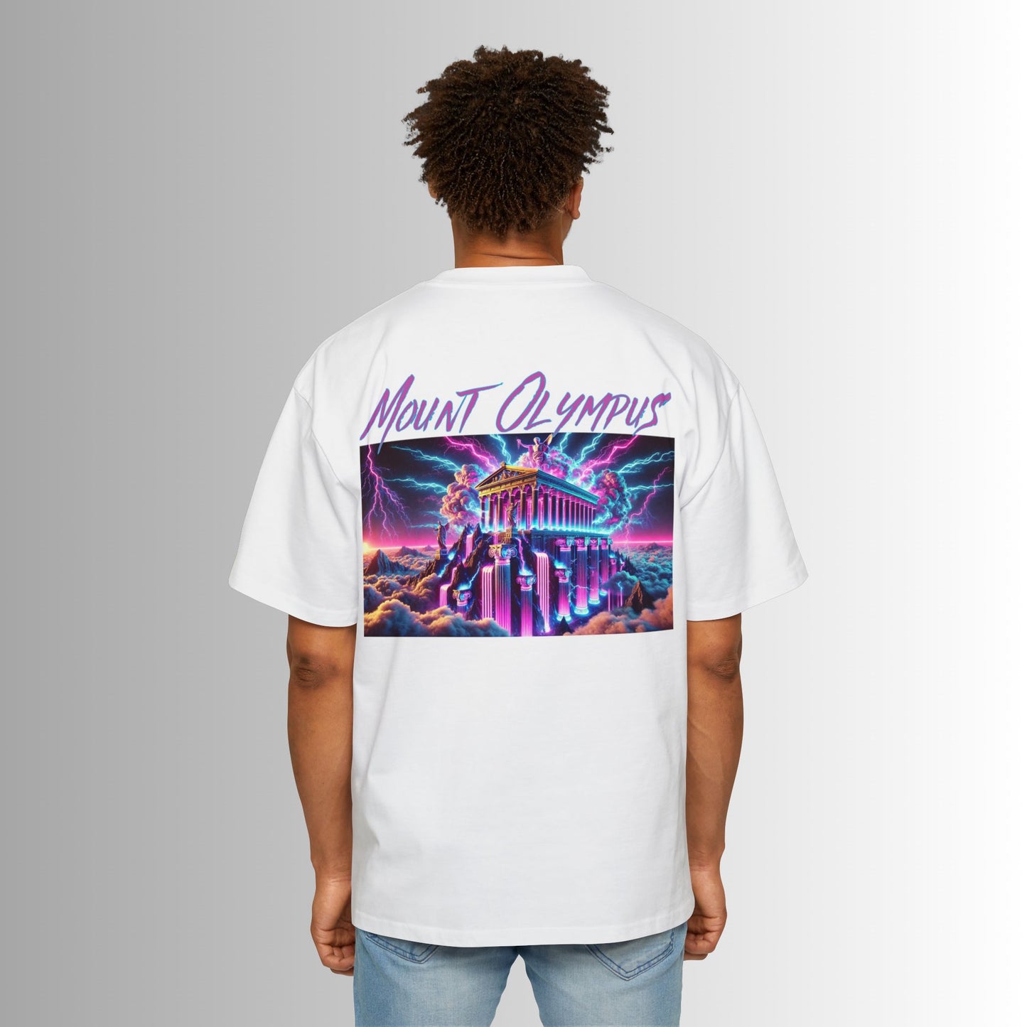 Immortal Bloodlines Men's Heavy Oversized Tee - Mount Olympus Graphic T-Shirt