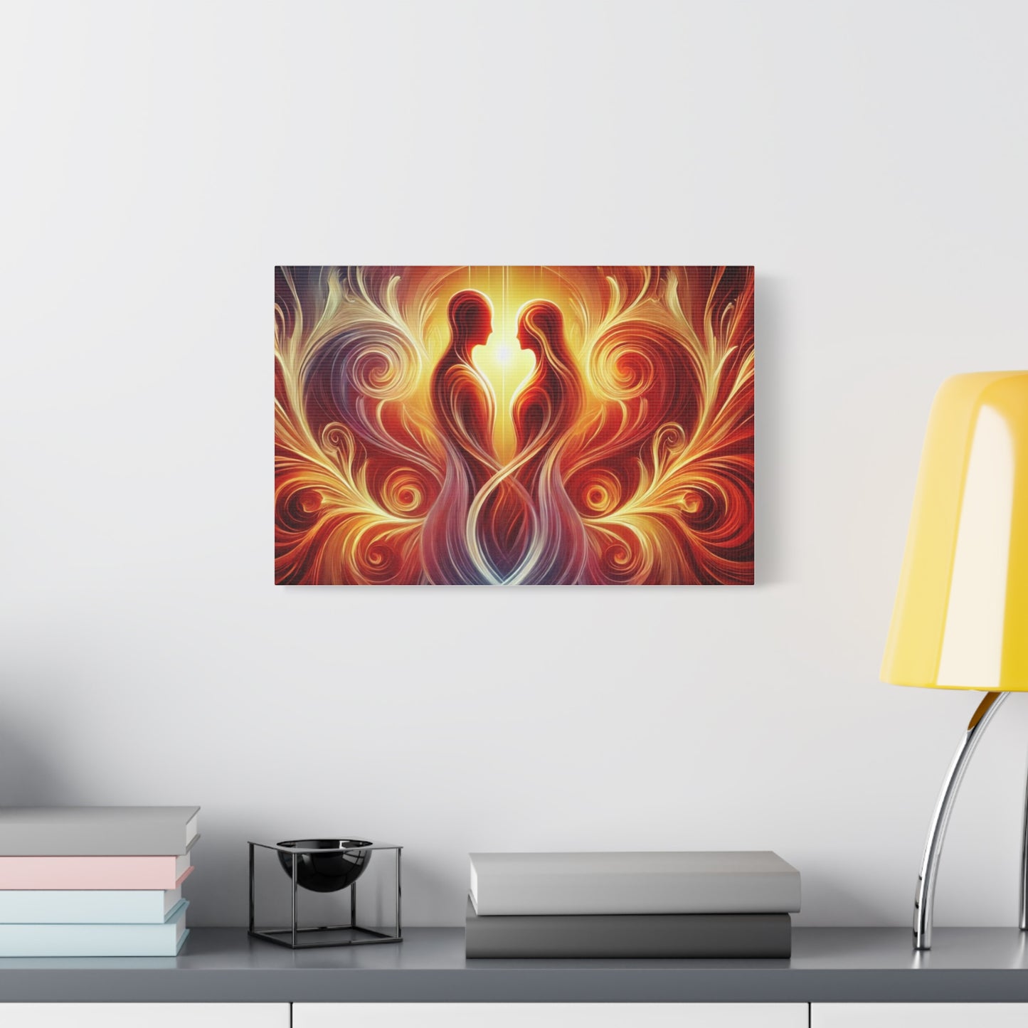 Copy of Eternal Flame Couple Matte Canvas Wall Art – Abstract Heartlight Stretched Print