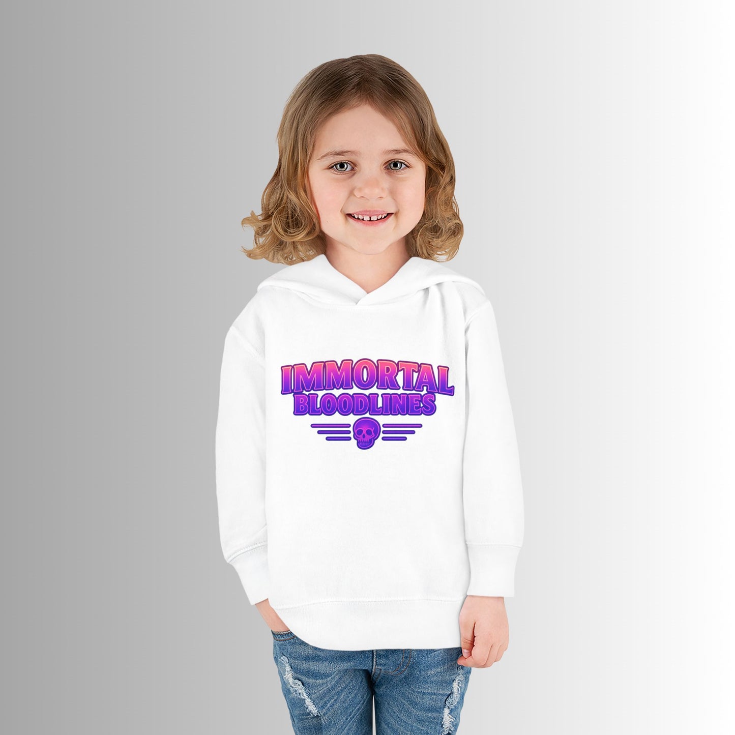 Toddler Hoodie — Neon 'Summer Vibes' Skeleton Pullover