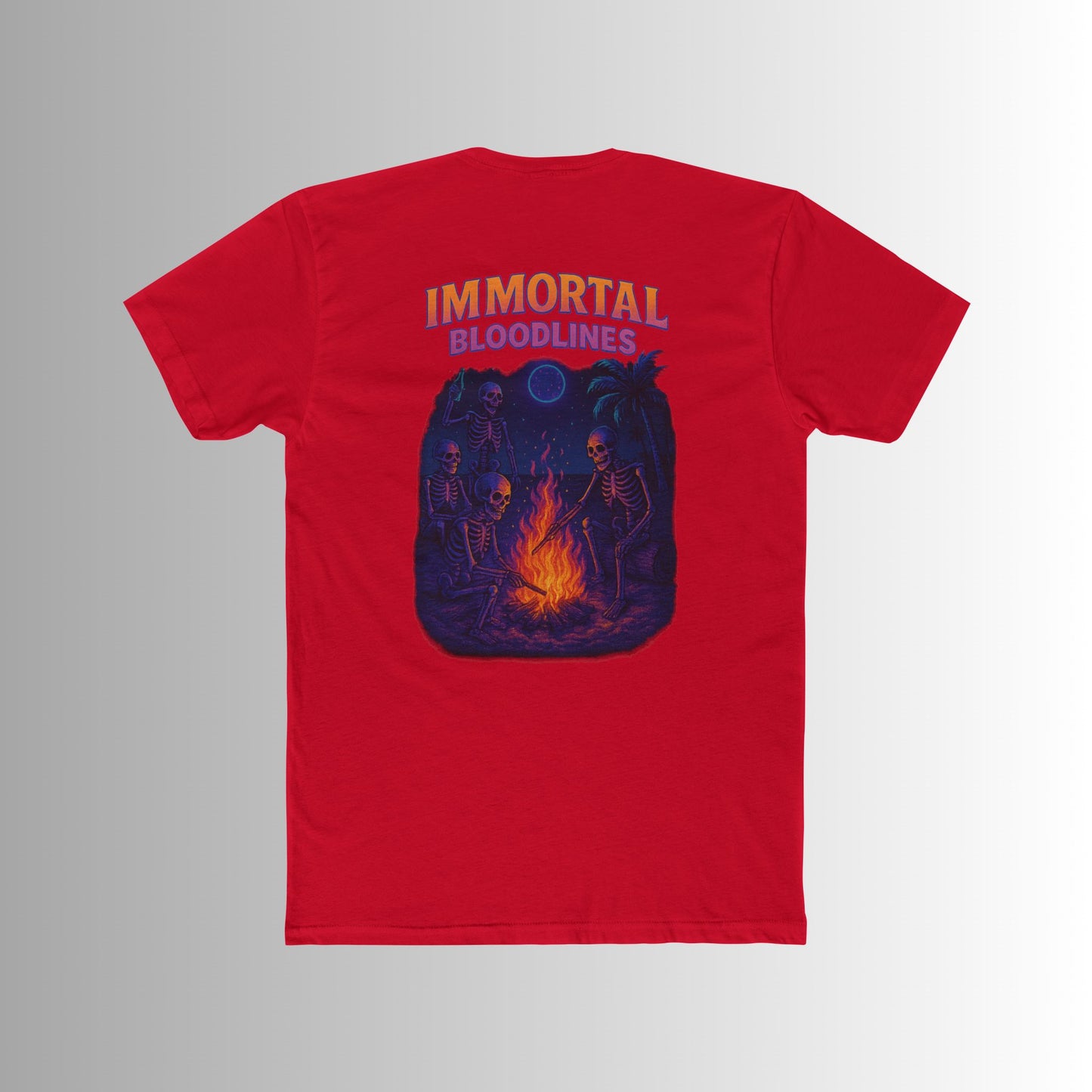 Party All Night Skeleton Bonfire Tee
