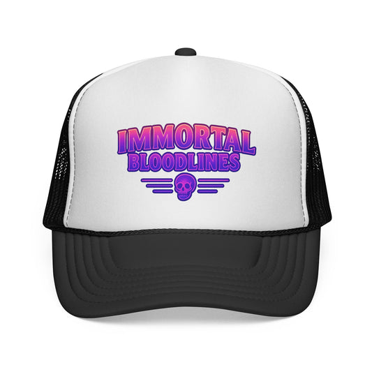 Trucker Cap — "Immortal Bloodlines" Retro Skull Trucker Hat