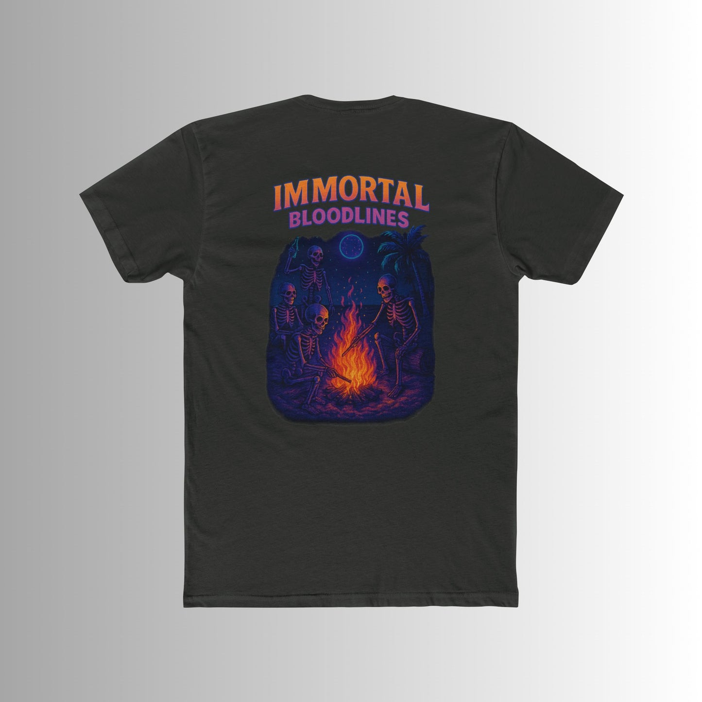 Party All Night Skeleton Bonfire Tee